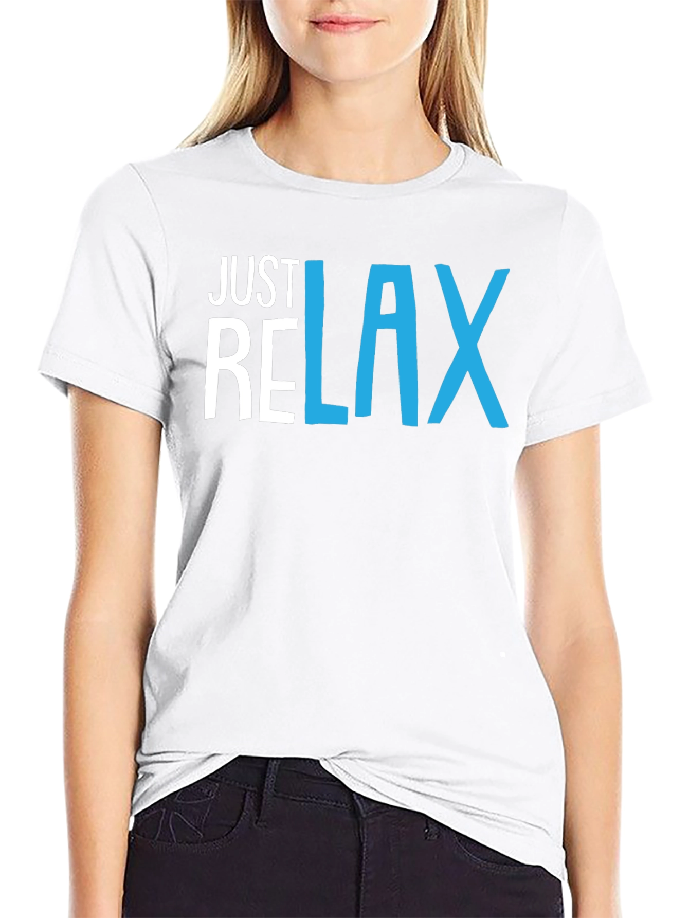 Black Just Relax Black Graphic Tee view 9