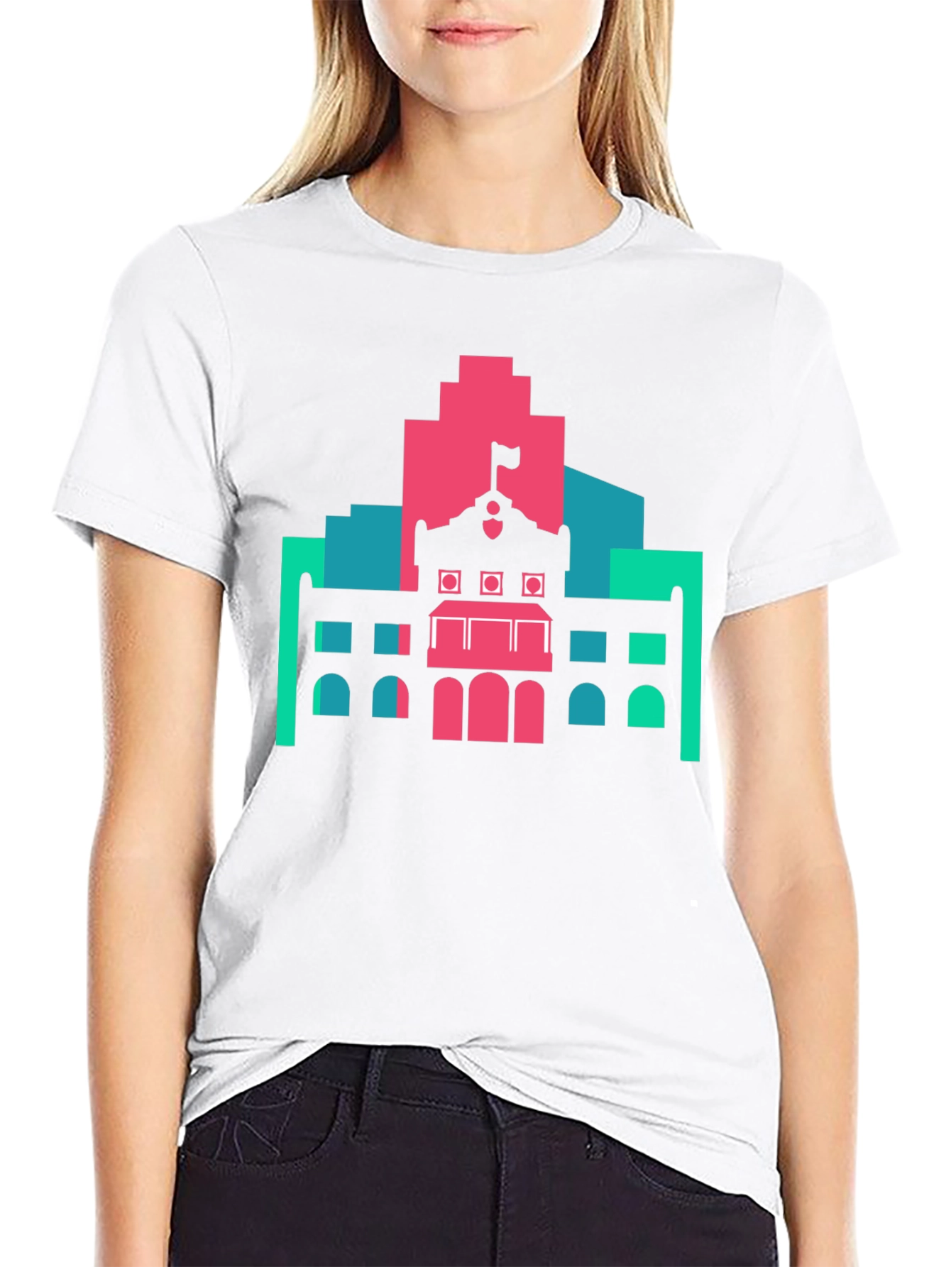 Black Architectural Graphic Tee - Modern Building Design view 9