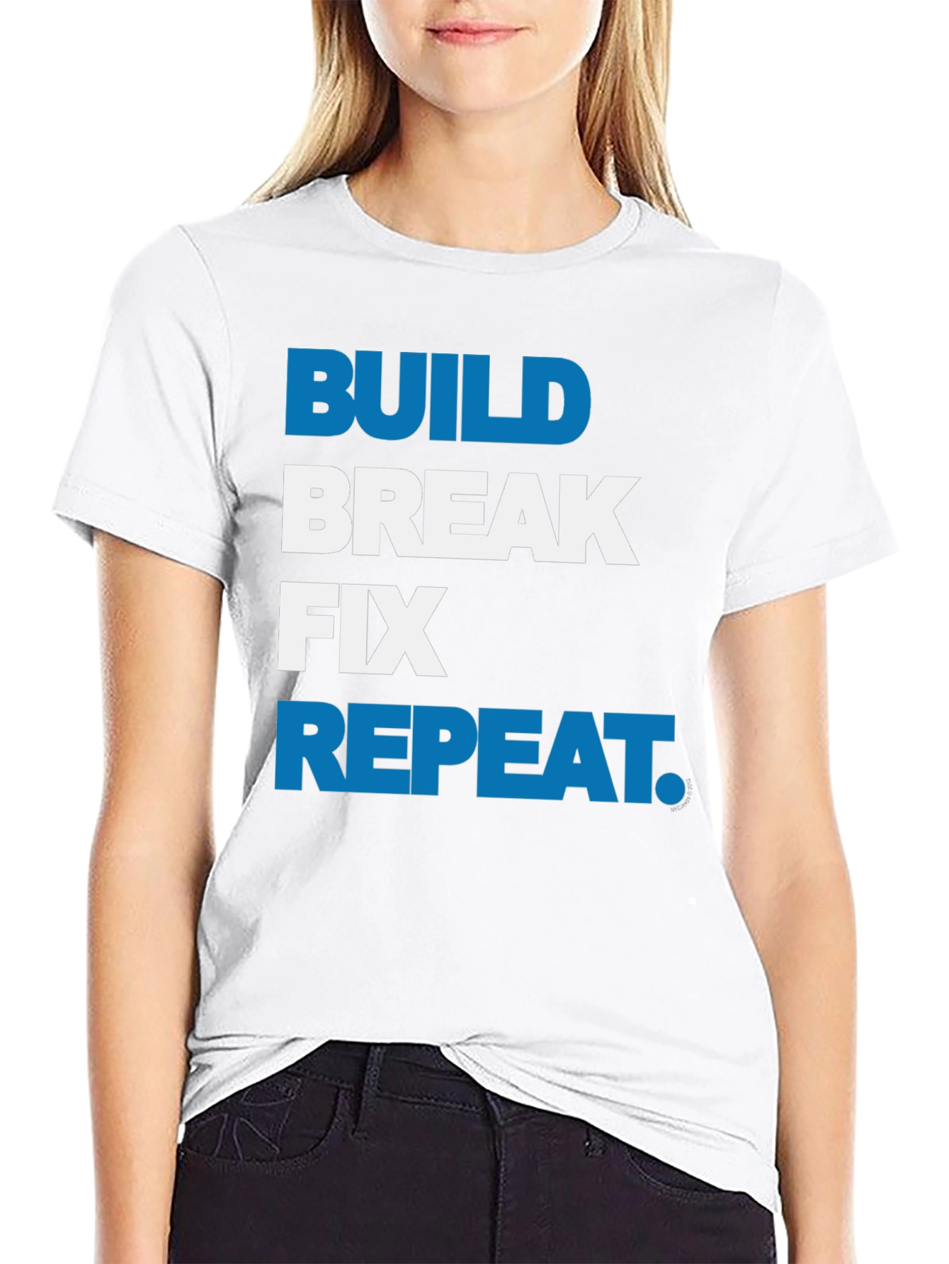 Black Build Break Fix Repeat Graphic T-Shirt view 9