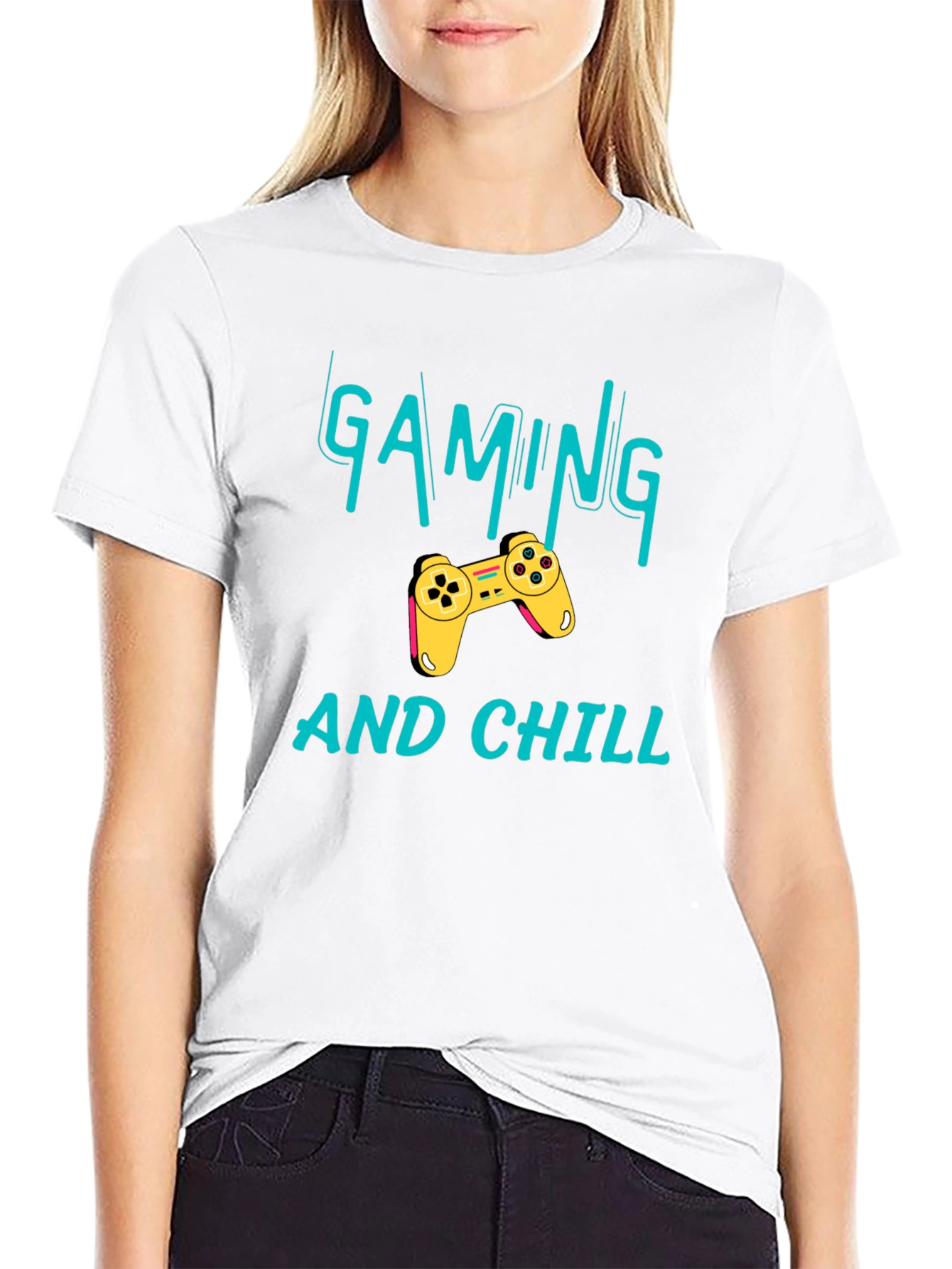 Black Gaming and Chill Black T-Shirt - Gamer Apparel view 9