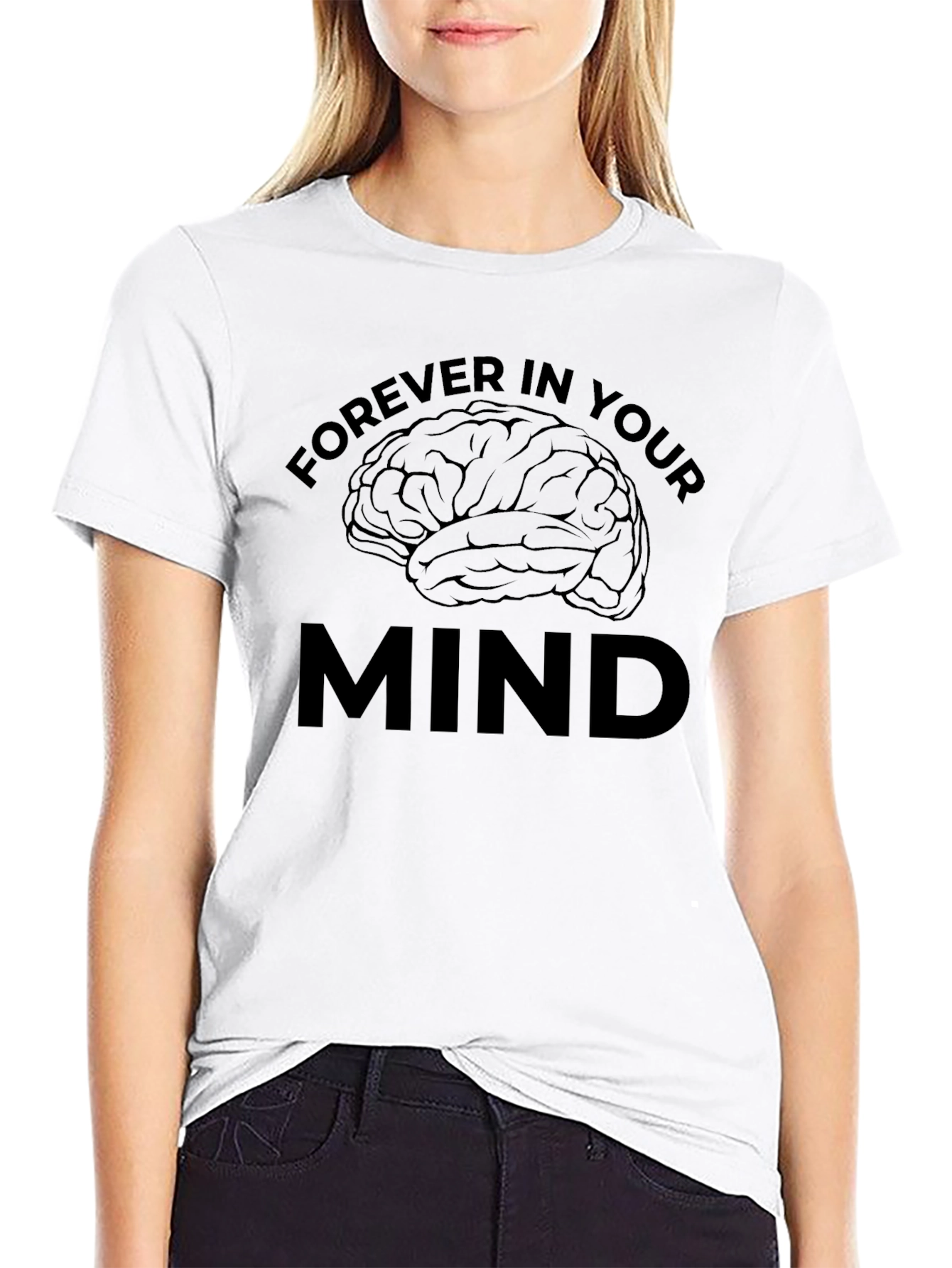 Black Forever In Your Mind Brain Graphic Tee view 9