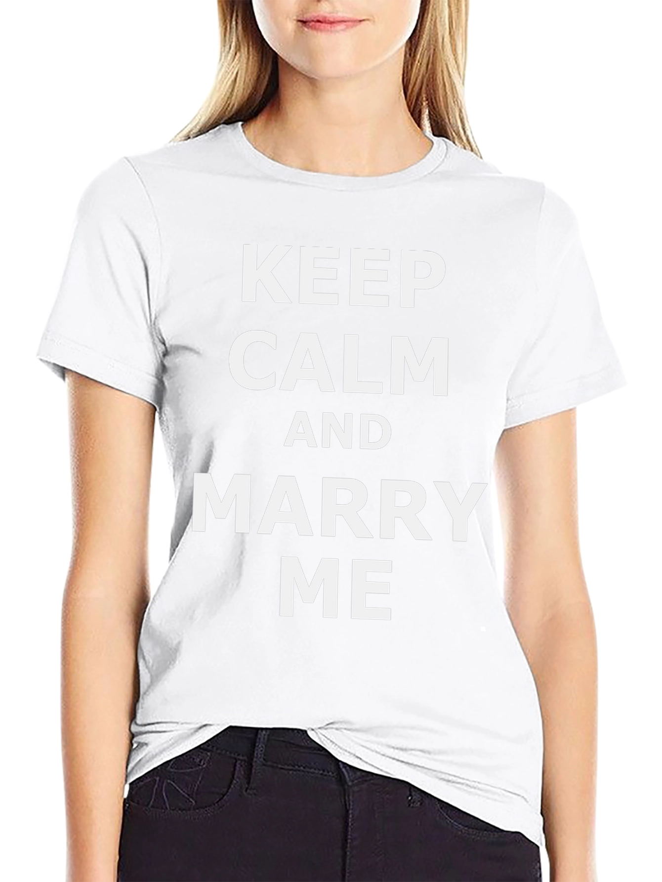 Black Keep Calm and Marry Me T-Shirt view 9