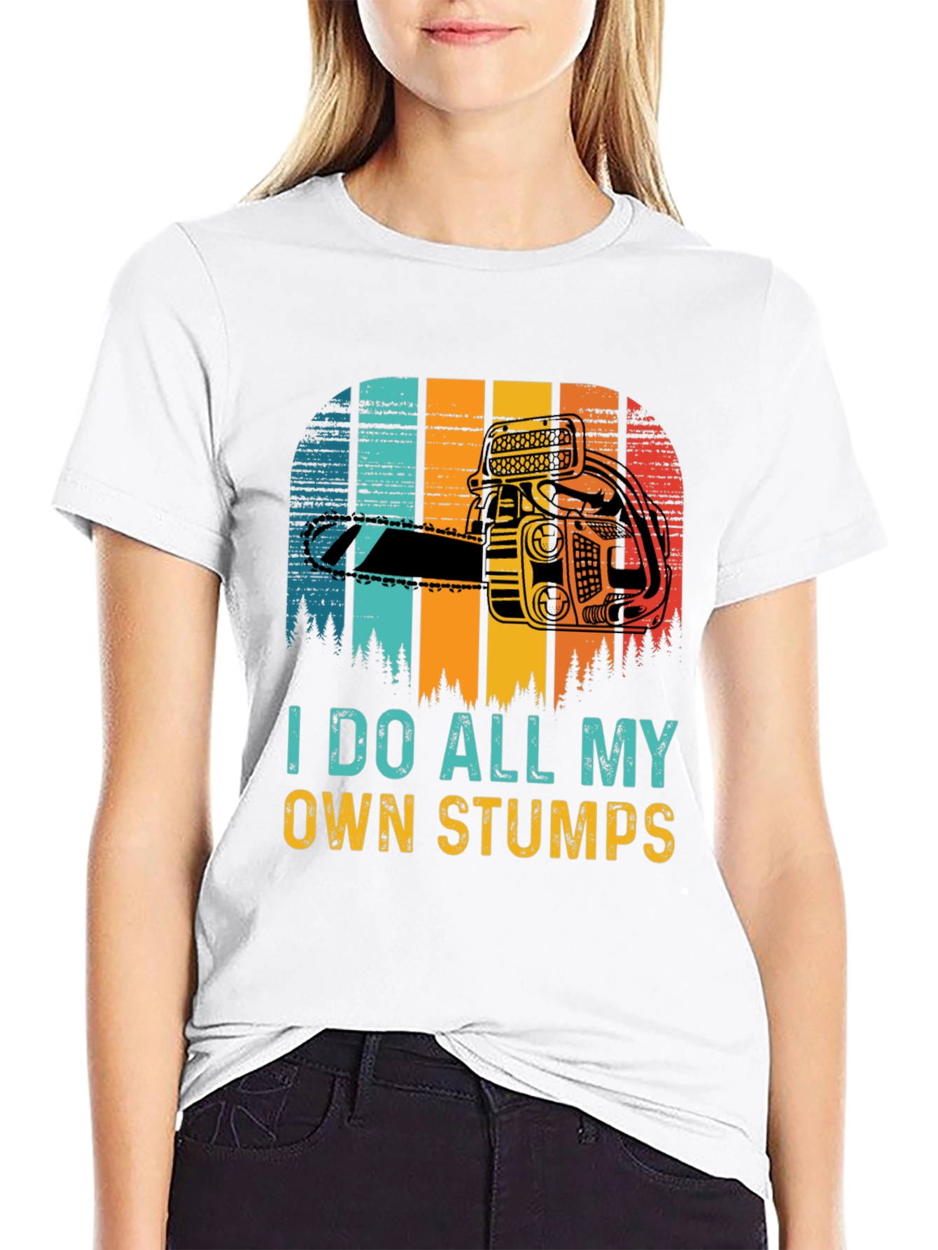 Black I Do All My Own Stumps Funny Graphic Tee view 9