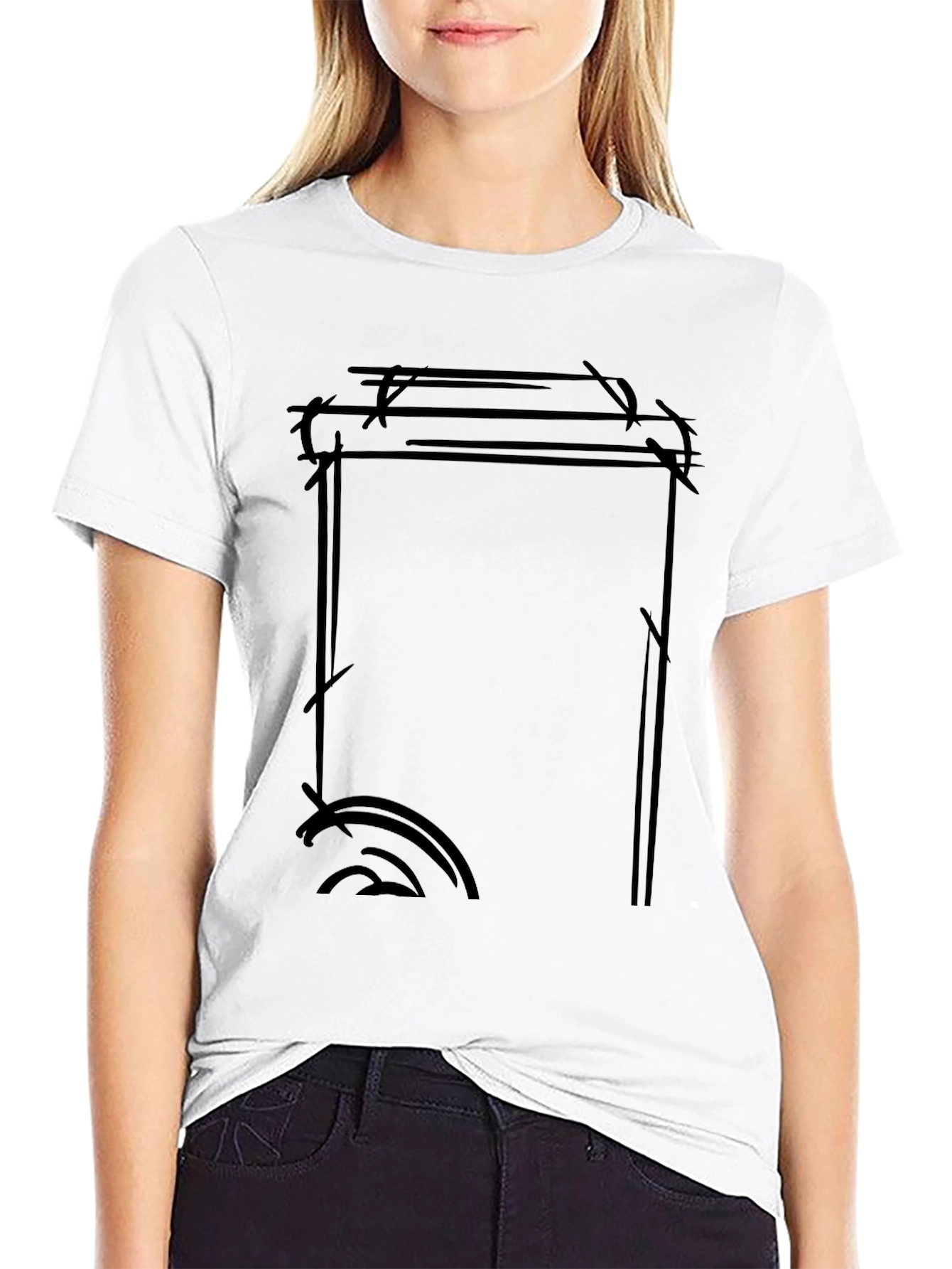 Black Edgy Graphic Print Black T-Shirt view 9