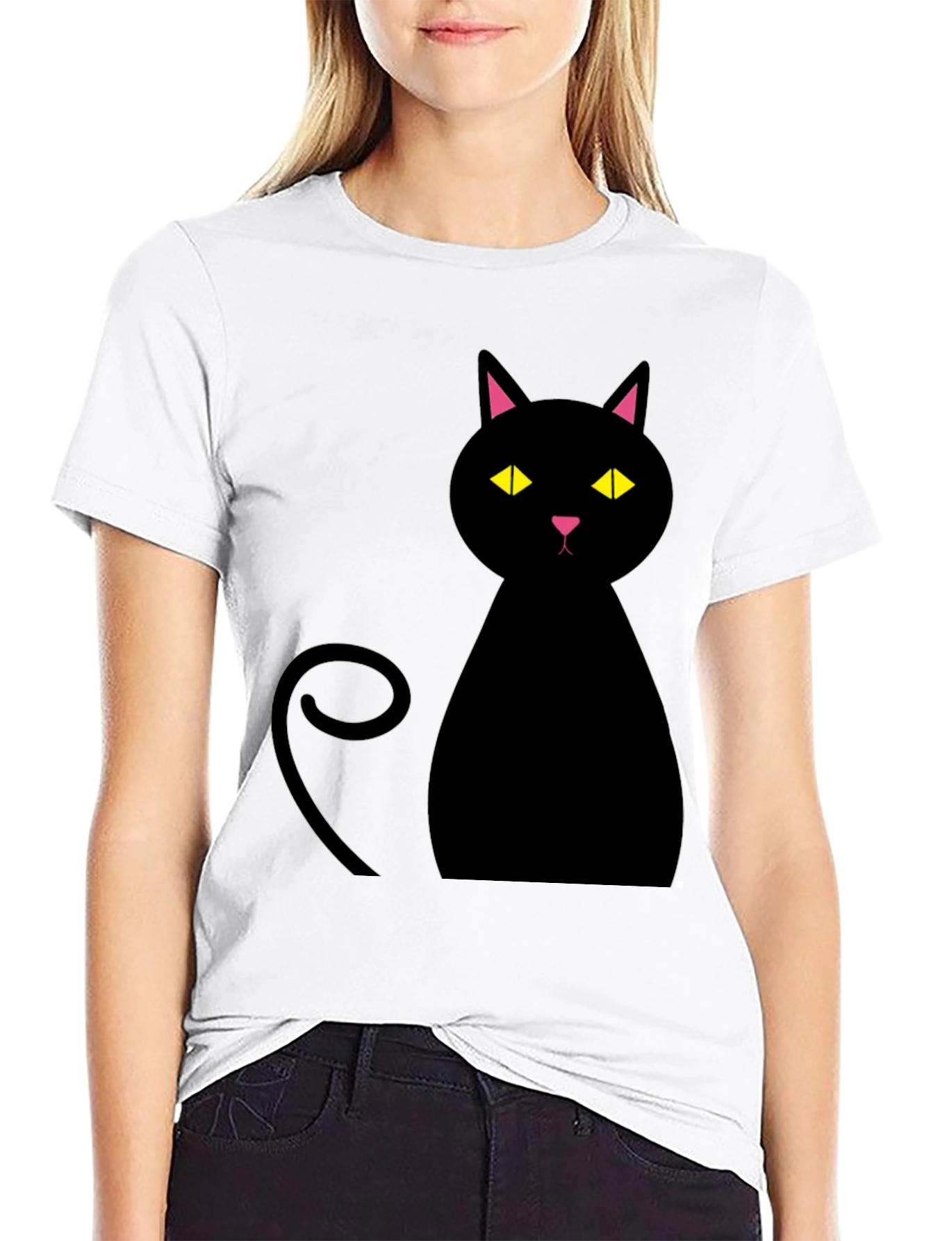 Black Black Cat Graphic T-Shirt - Mens Casual Tee view 9