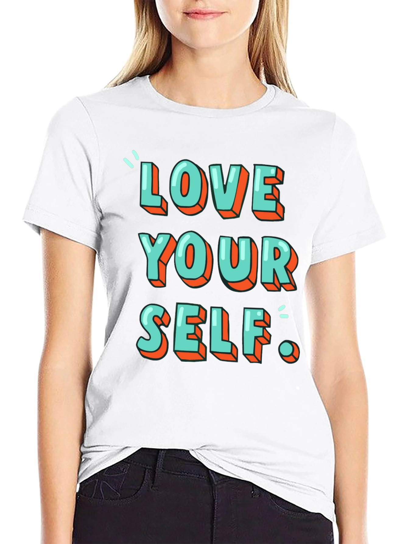 Black Love Yourself Graphic Tee - Black view 9