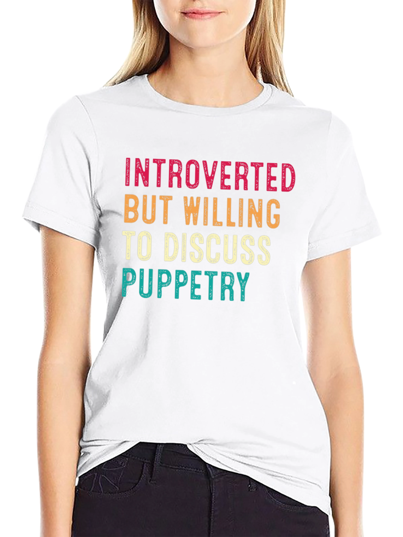 Black Introverted Puppetry T-Shirt - Funny Graphic Tee view 9