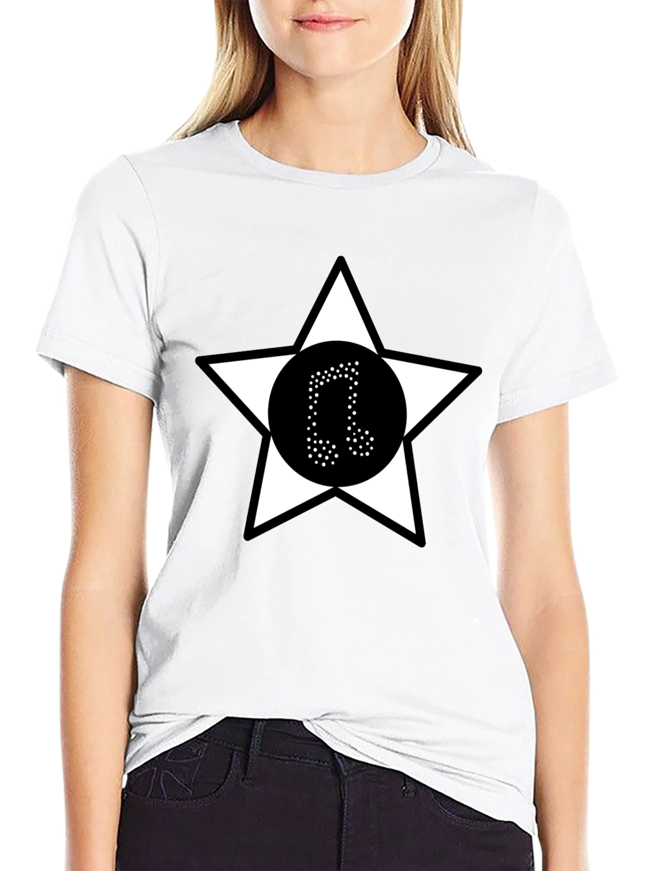 Black Star Music Note Black T-Shirt view 9