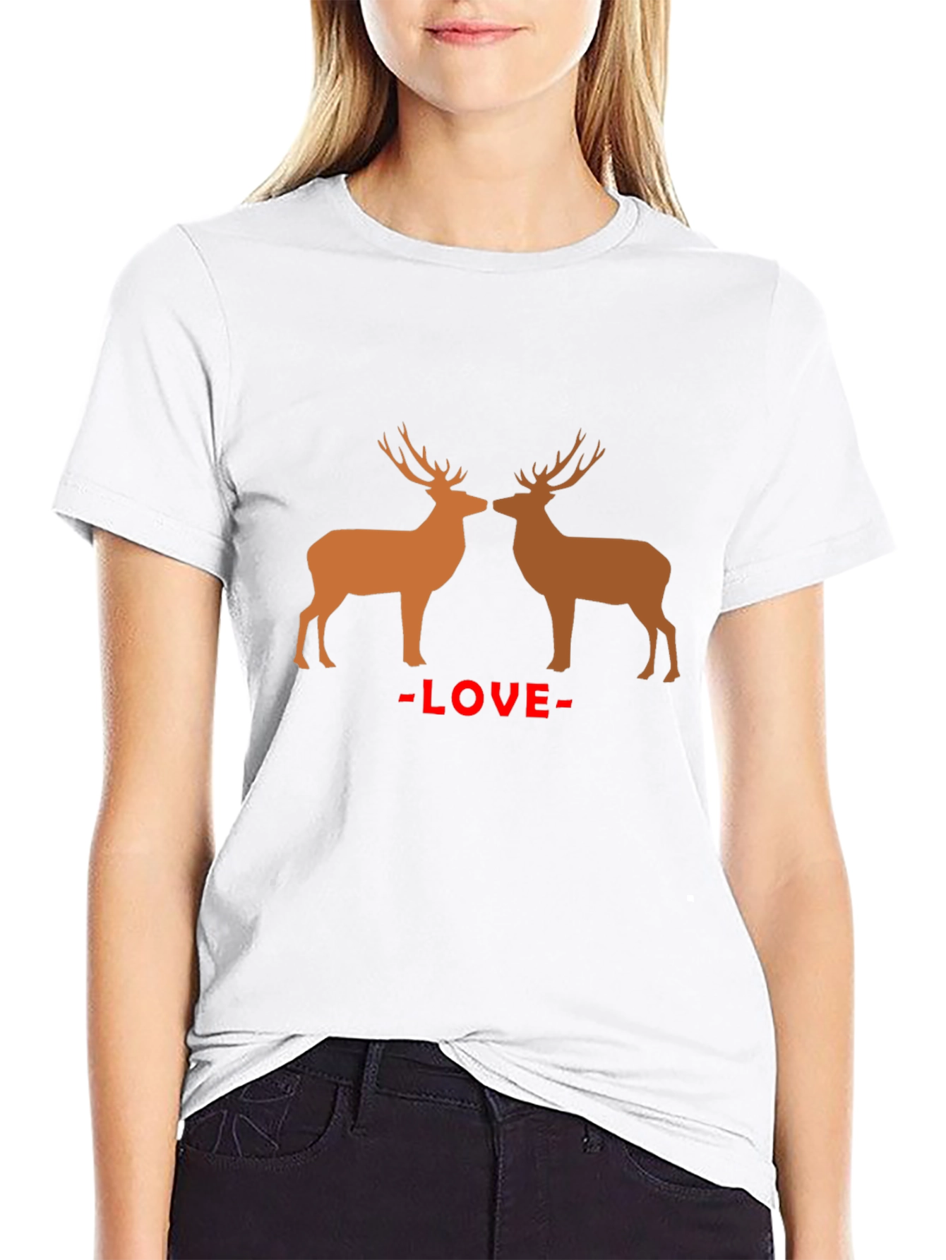 Black Deer Love Graphic Tee - Stylish Casual Wear view 9