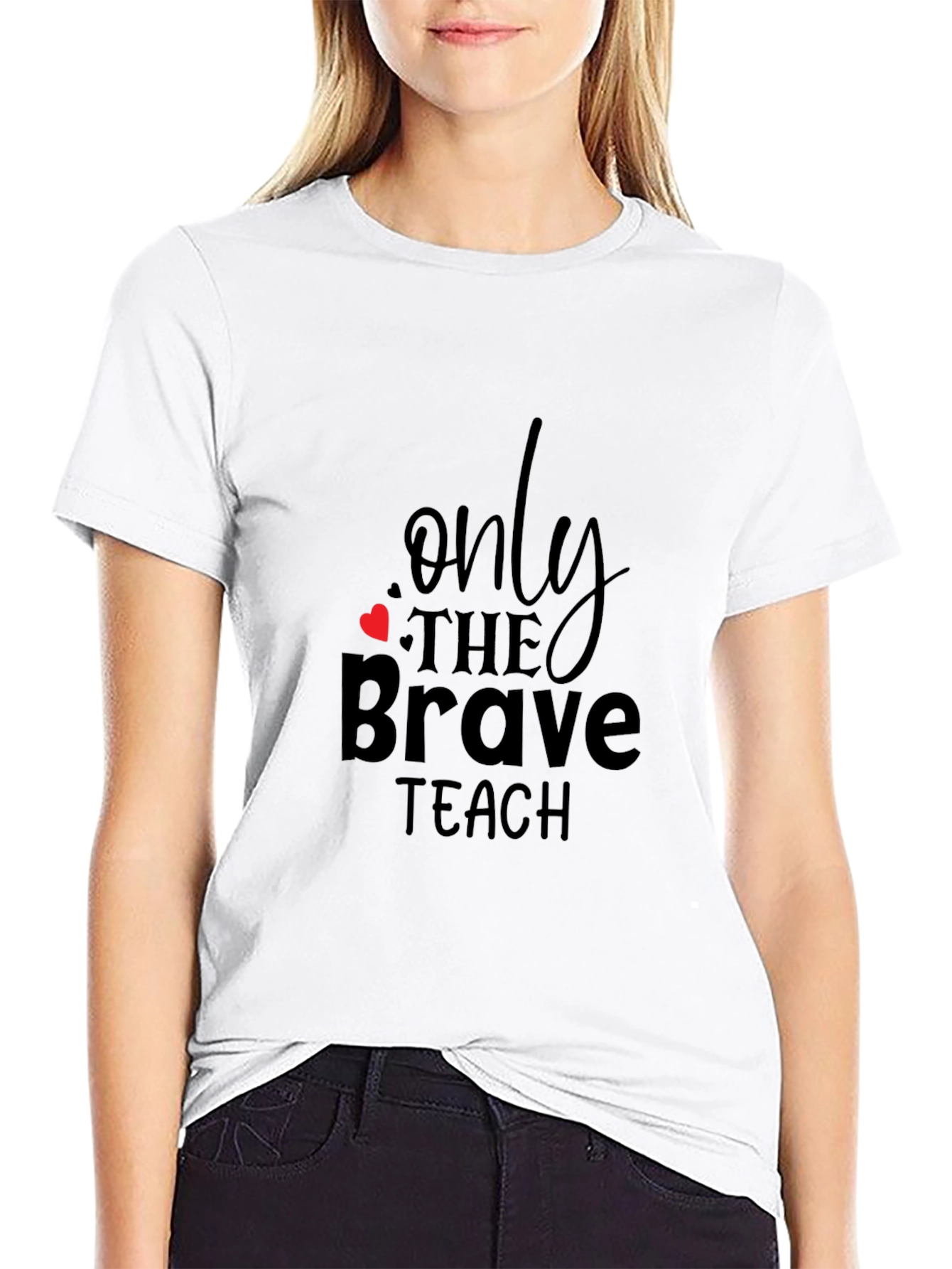 Black Only the Brave Teach Black T-Shirt view 9