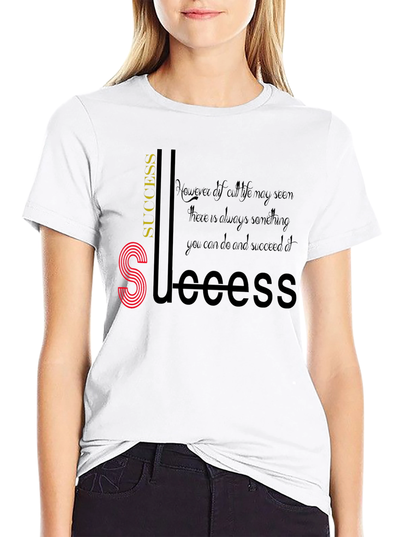 Black Motivational Success Graphic T-Shirt view 9