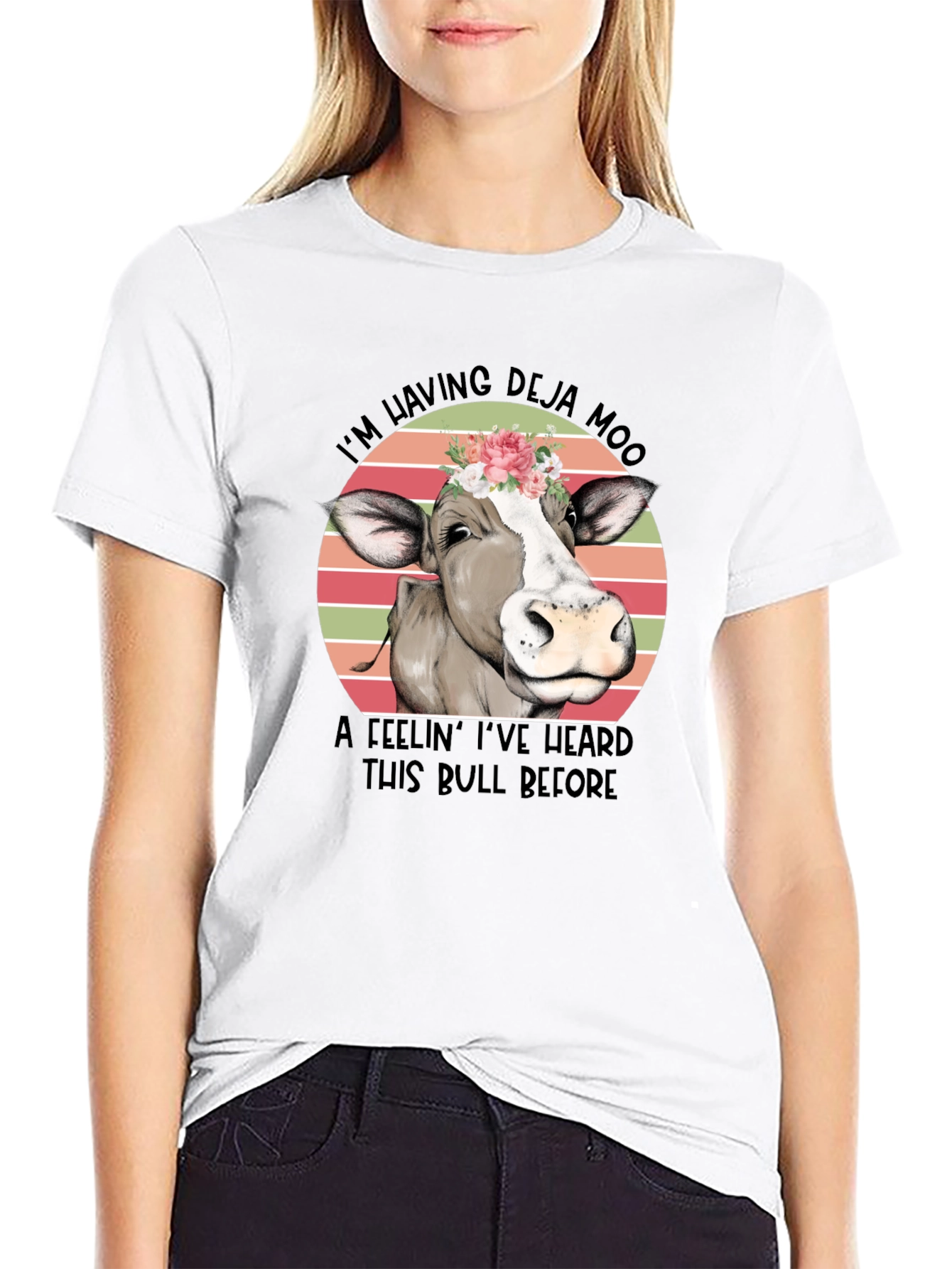 Black Deja Moo Cow Graphic Tee view 9
