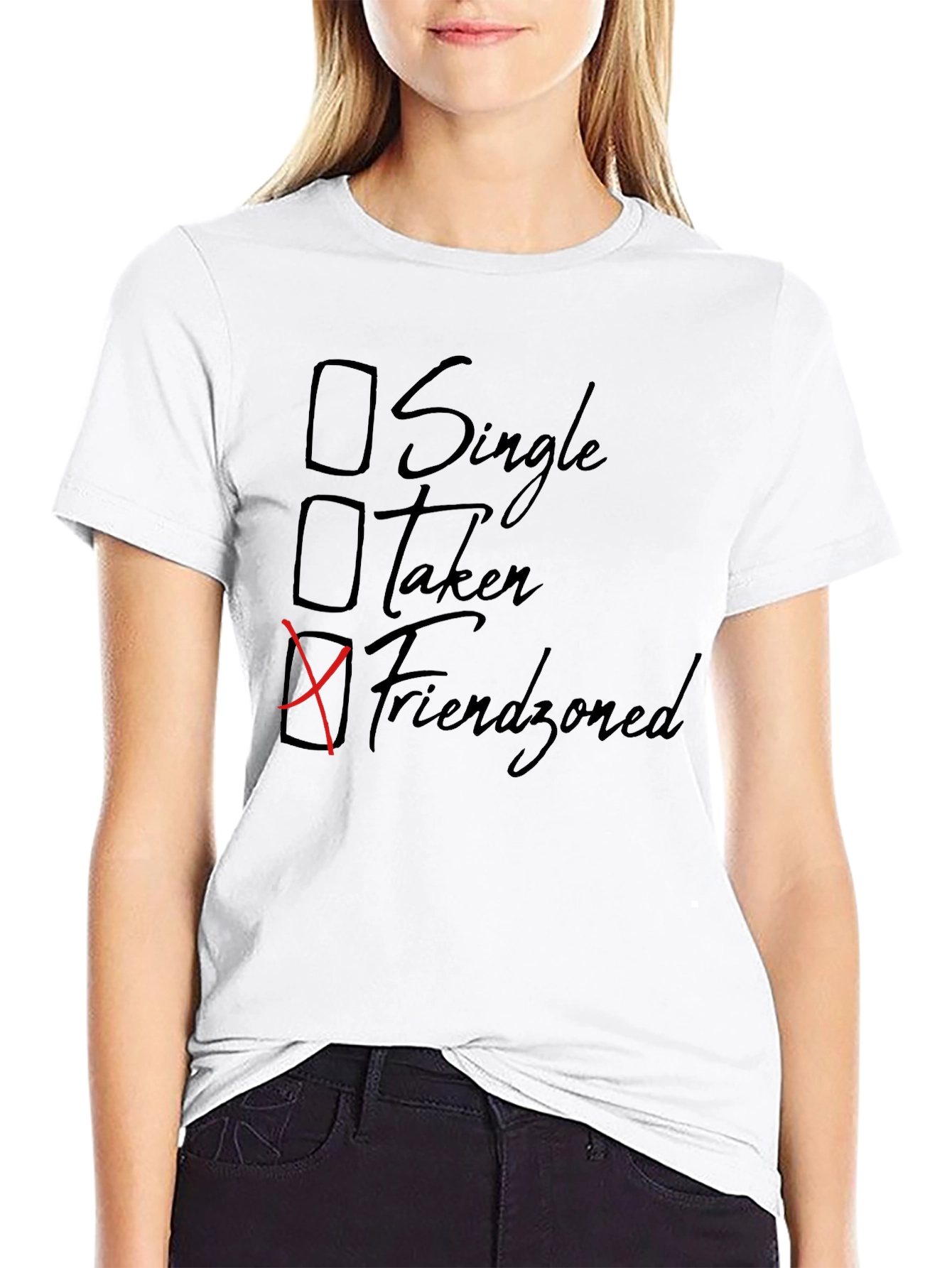 Black Friendzoned T-Shirt - Humorous Relationship Status Tee view 9