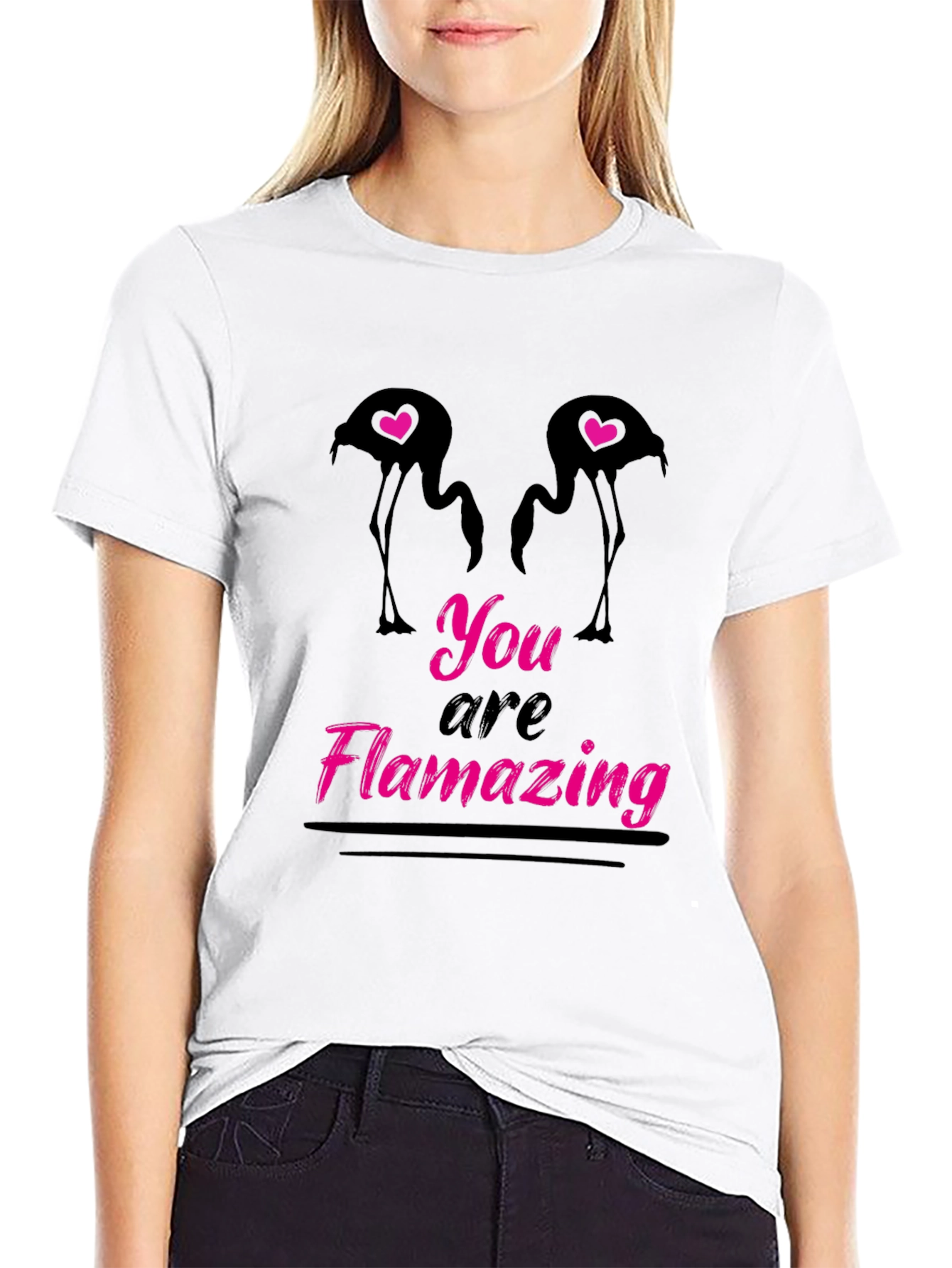 Black Flamazing Flamingo Graphic Tee - Black view 9