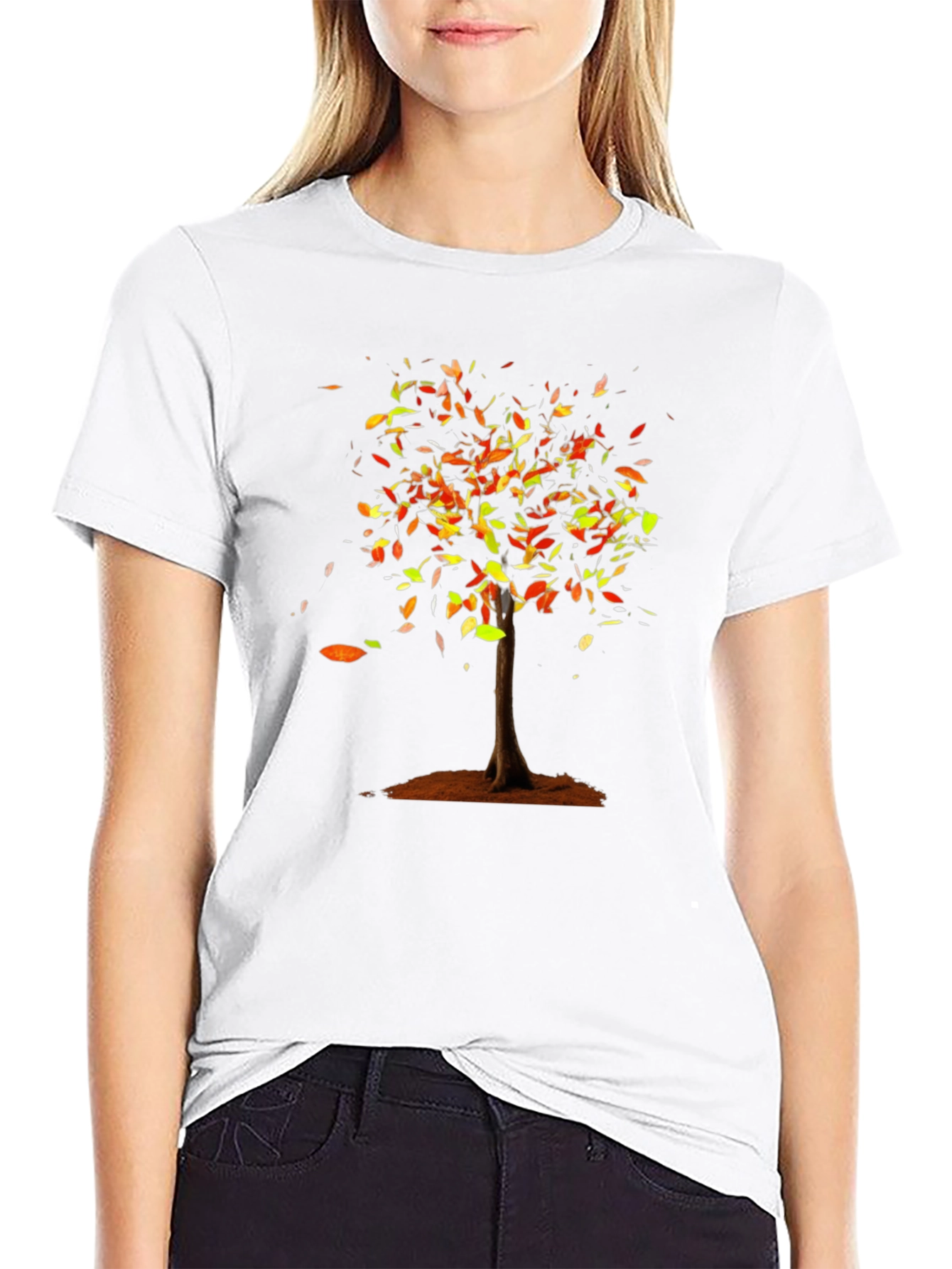 Black Autumn Tree Graphic T-Shirt view 9