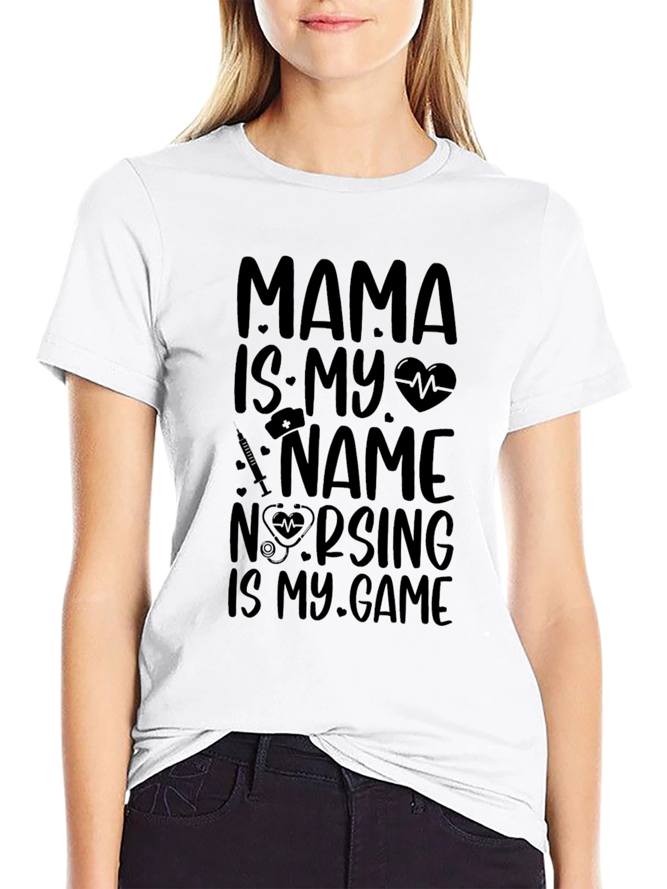Black Mama Nursing Game T-Shirt view 9