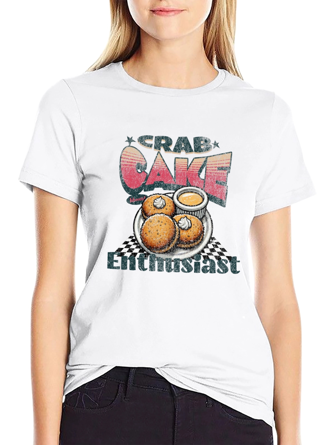 Black Crab Cake Enthusiast Graphic Tee view 9