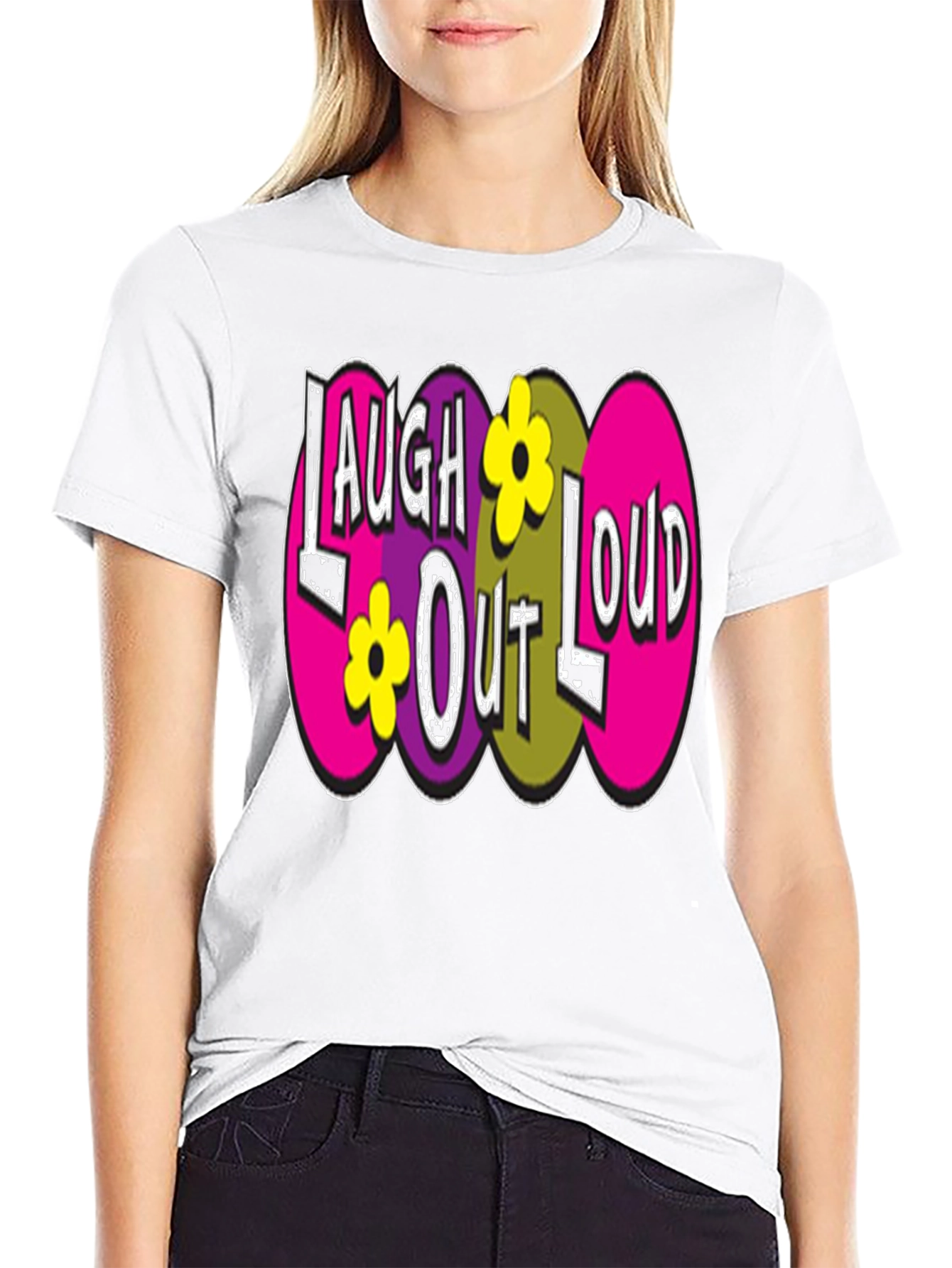 Black Laugh Out Loud Graphic Tee view 9