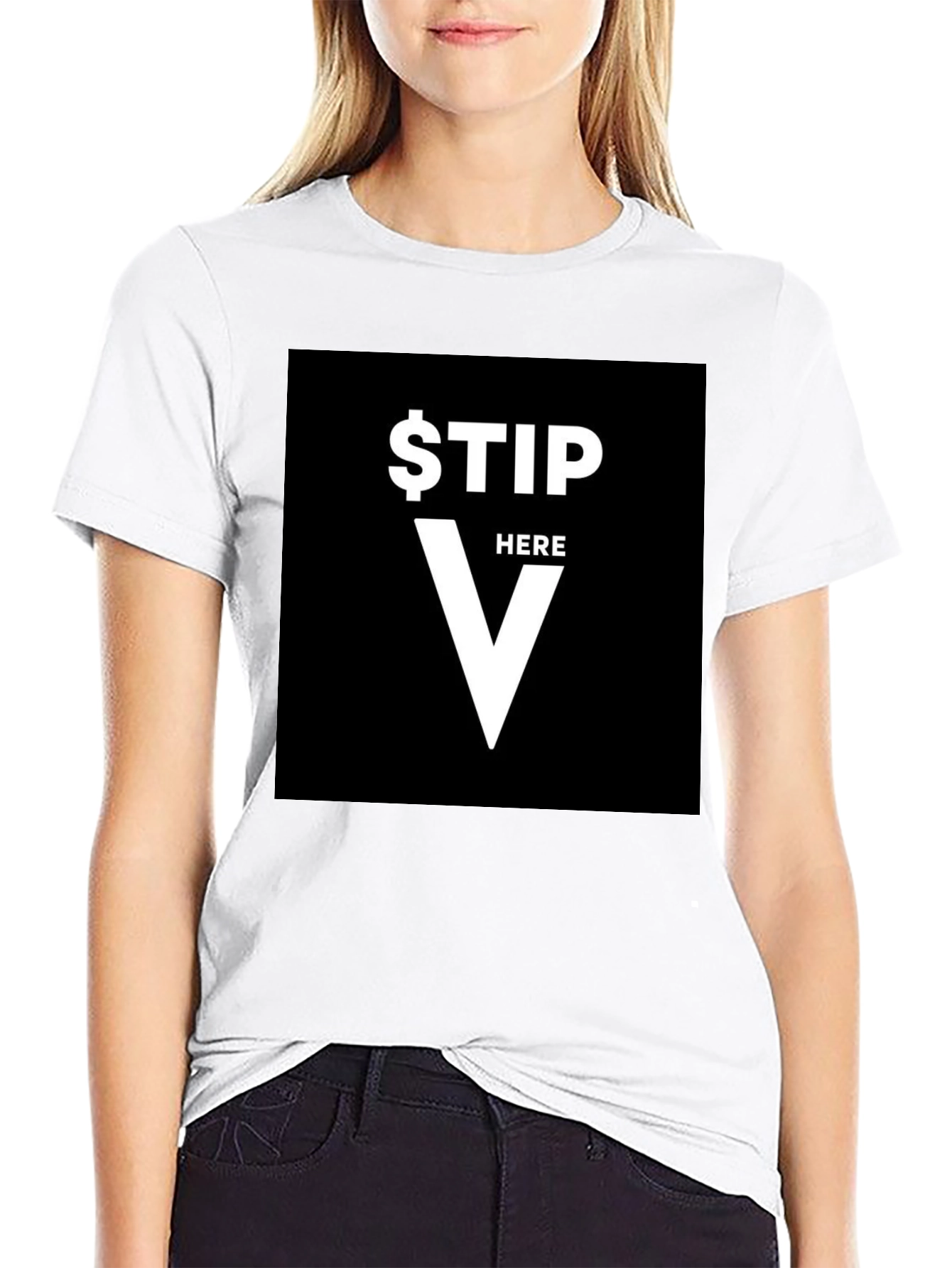 Black Tip Here T-Shirt - Funny Waiter Server Tee view 9