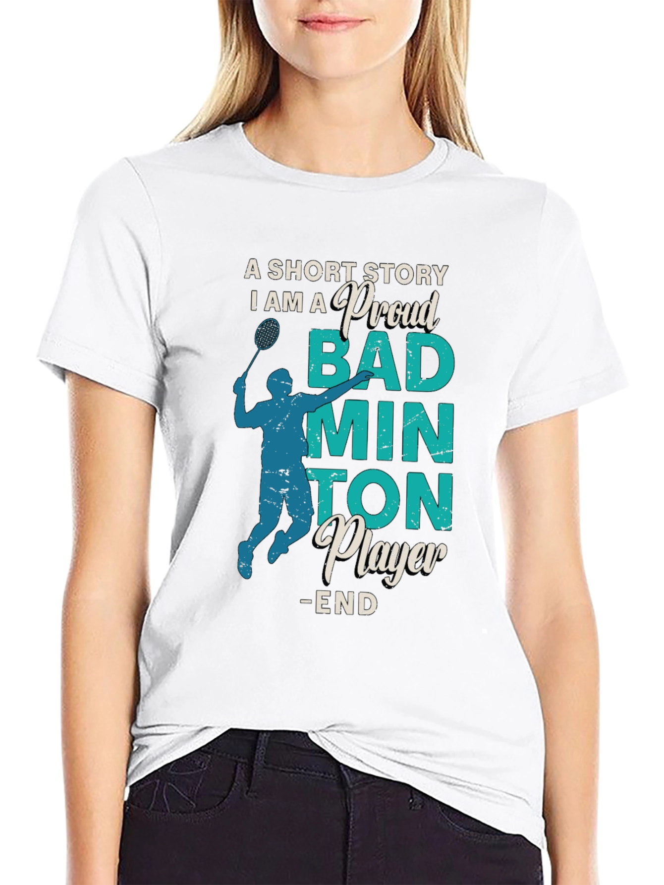Black Proud Badminton Player Graphic Tee view 9