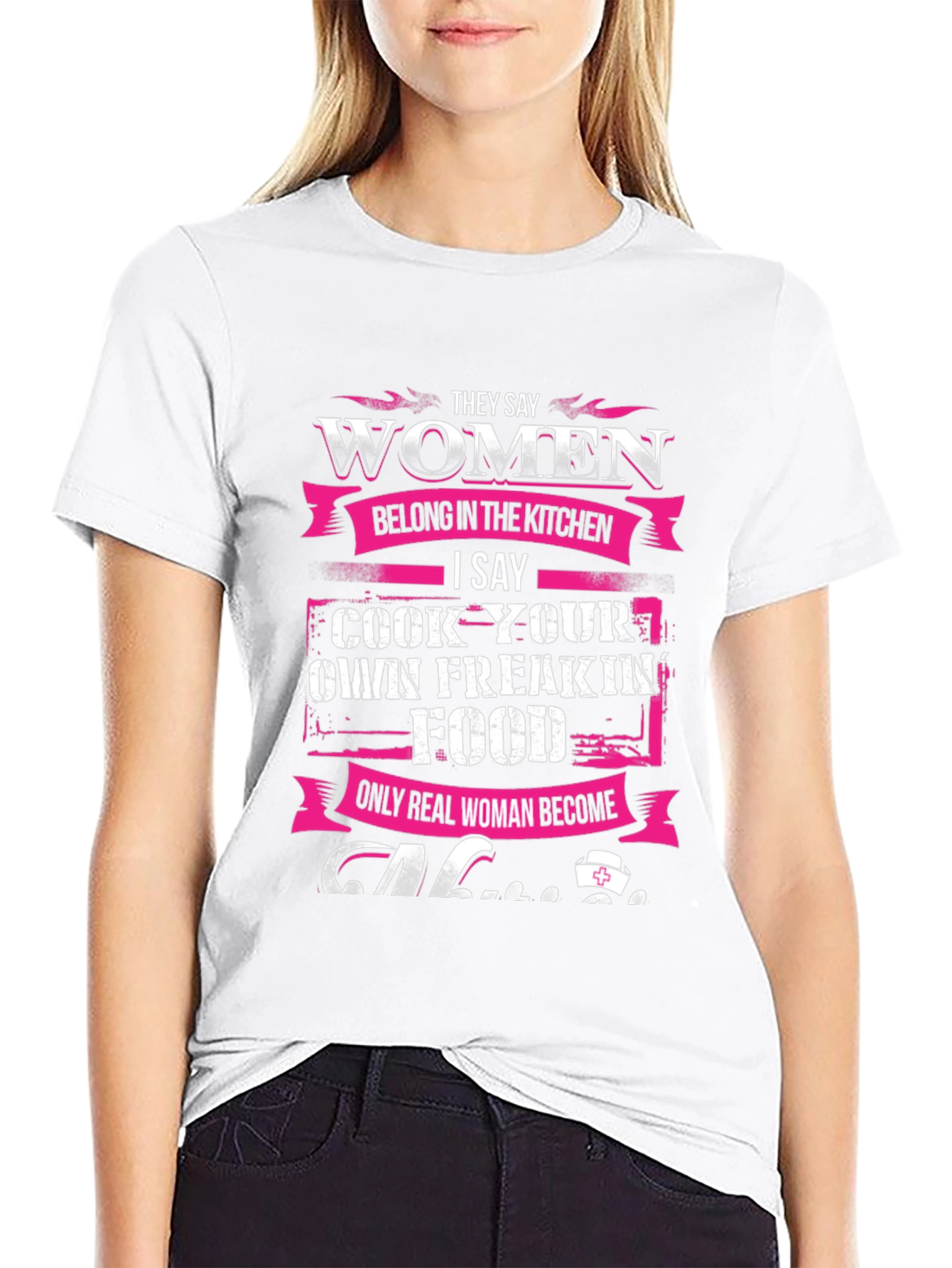 Black Women Belong in Kitchen T-Shirt - Cook Your Own Food view 9