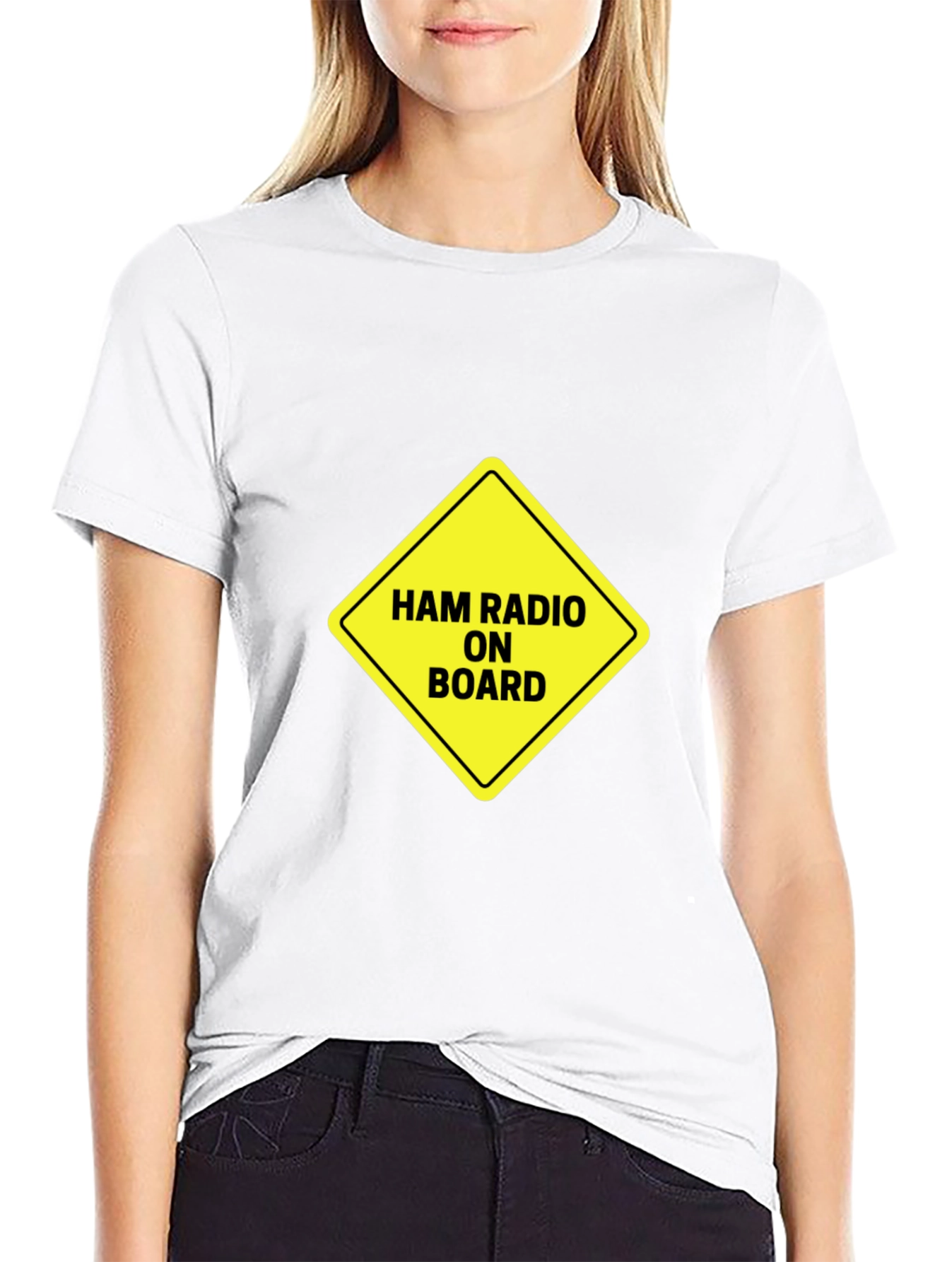 Black Ham Radio On Board T-Shirt view 9
