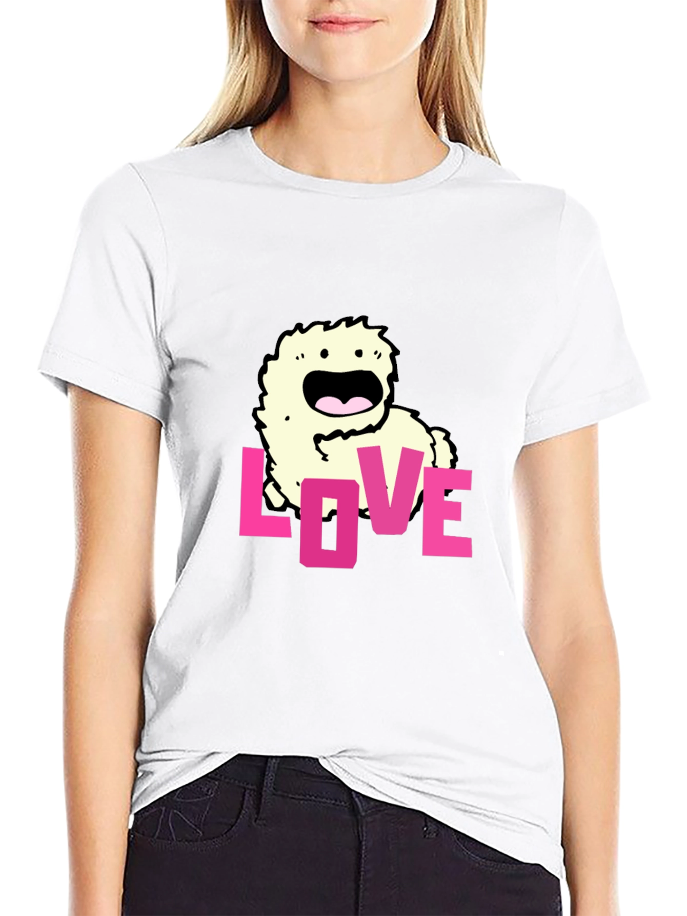 Black Love Monster Graphic Black T-Shirt view 9