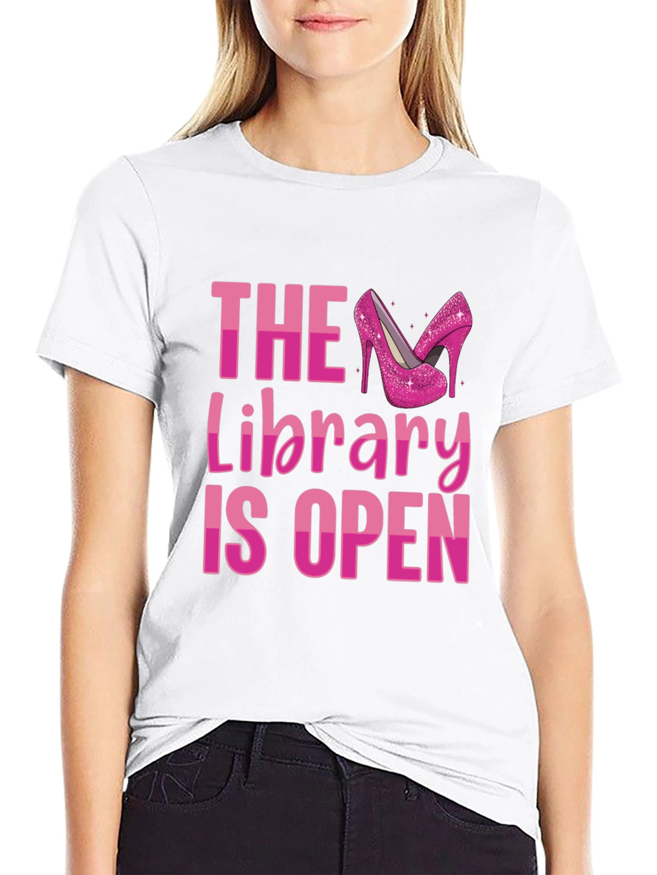 Black The Library is Open Drag Queen T-Shirt view 9