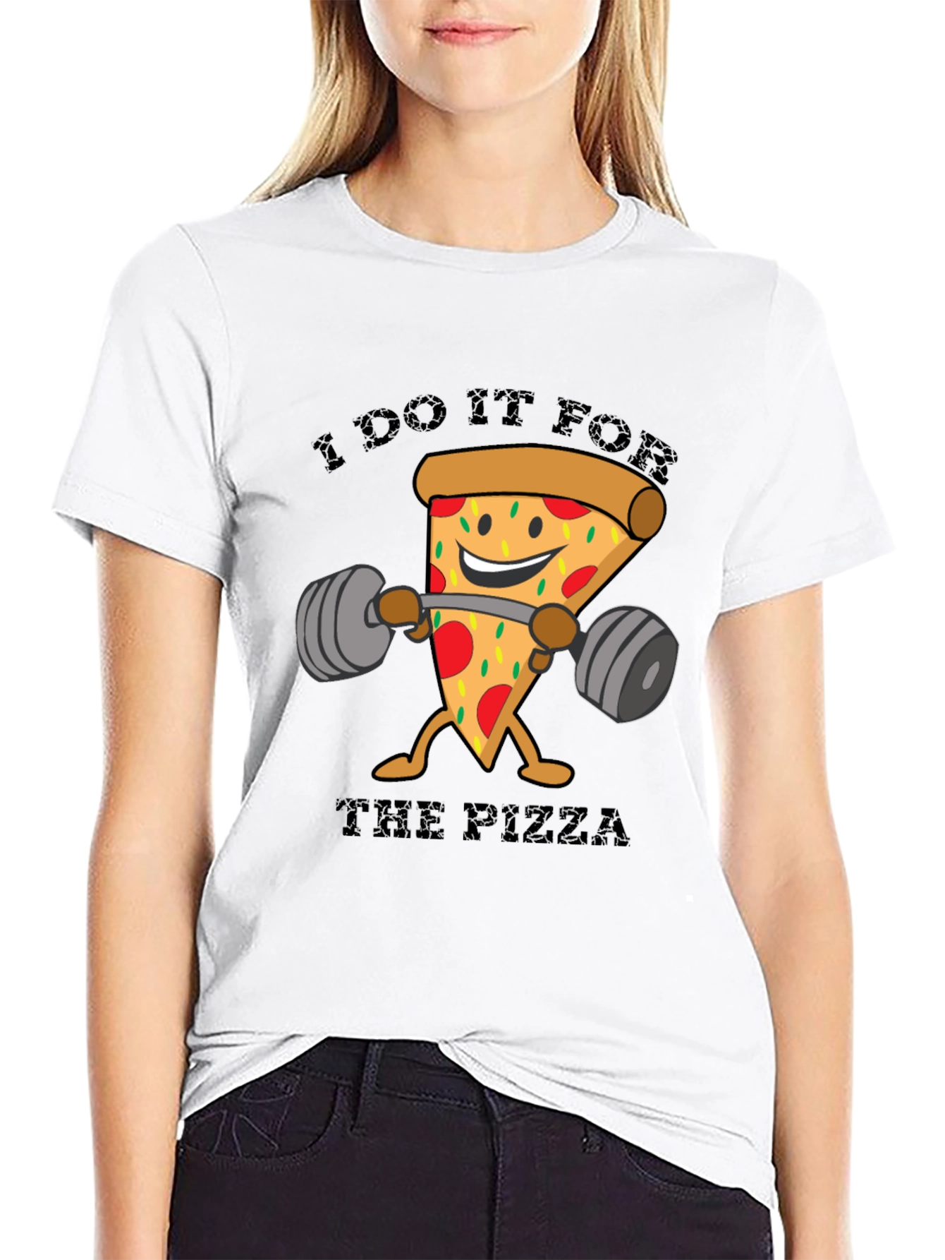 Black Pizza Lover Workout T-Shirt - Funny Fitness Tee view 9