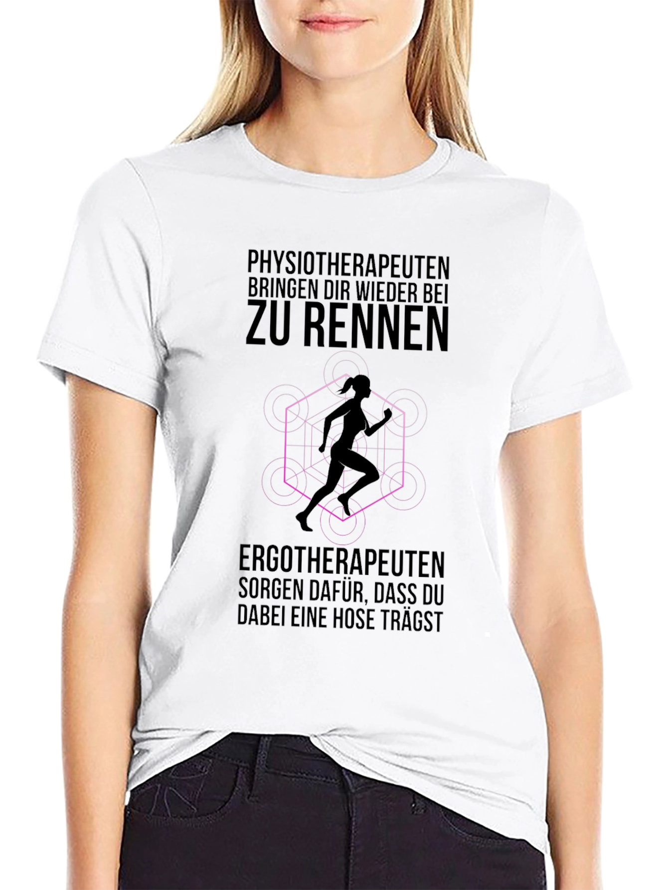 Black Physiotherapist Running T-Shirt: Funny Therapy Gift view 9