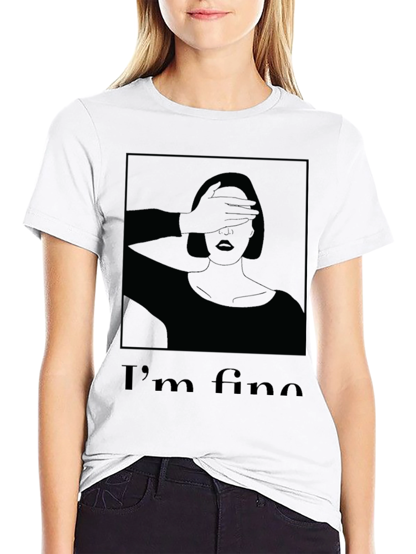 Black I'm Fine Graphic T-Shirt - Black view 9