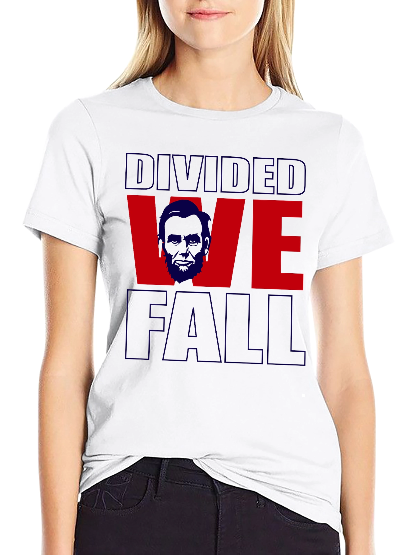 Black Divided We Fall Graphic Tee - Black Cotton Blend view 9