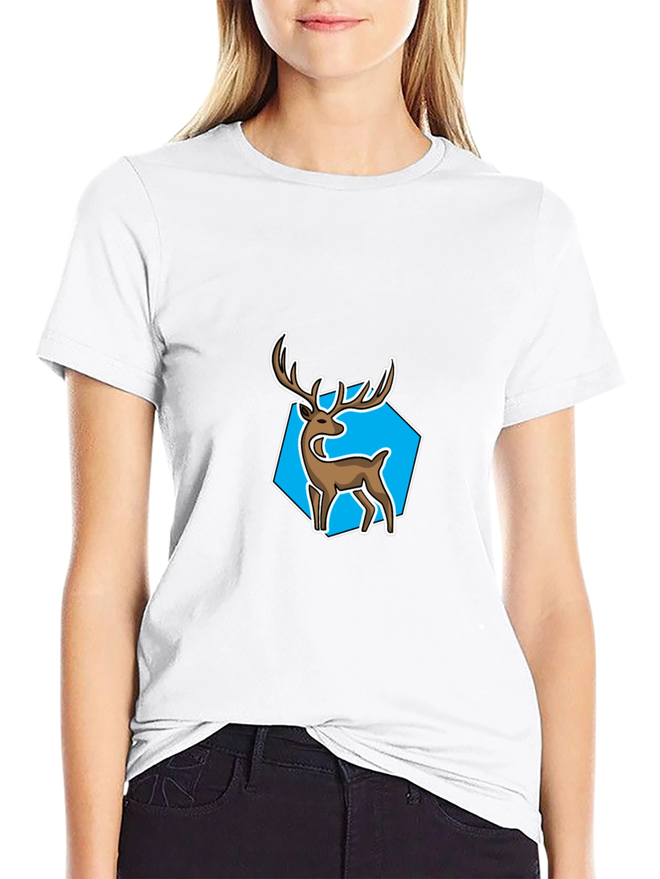 Black Deer Graphic Tee - Cool Men's Black T-Shirt view 9