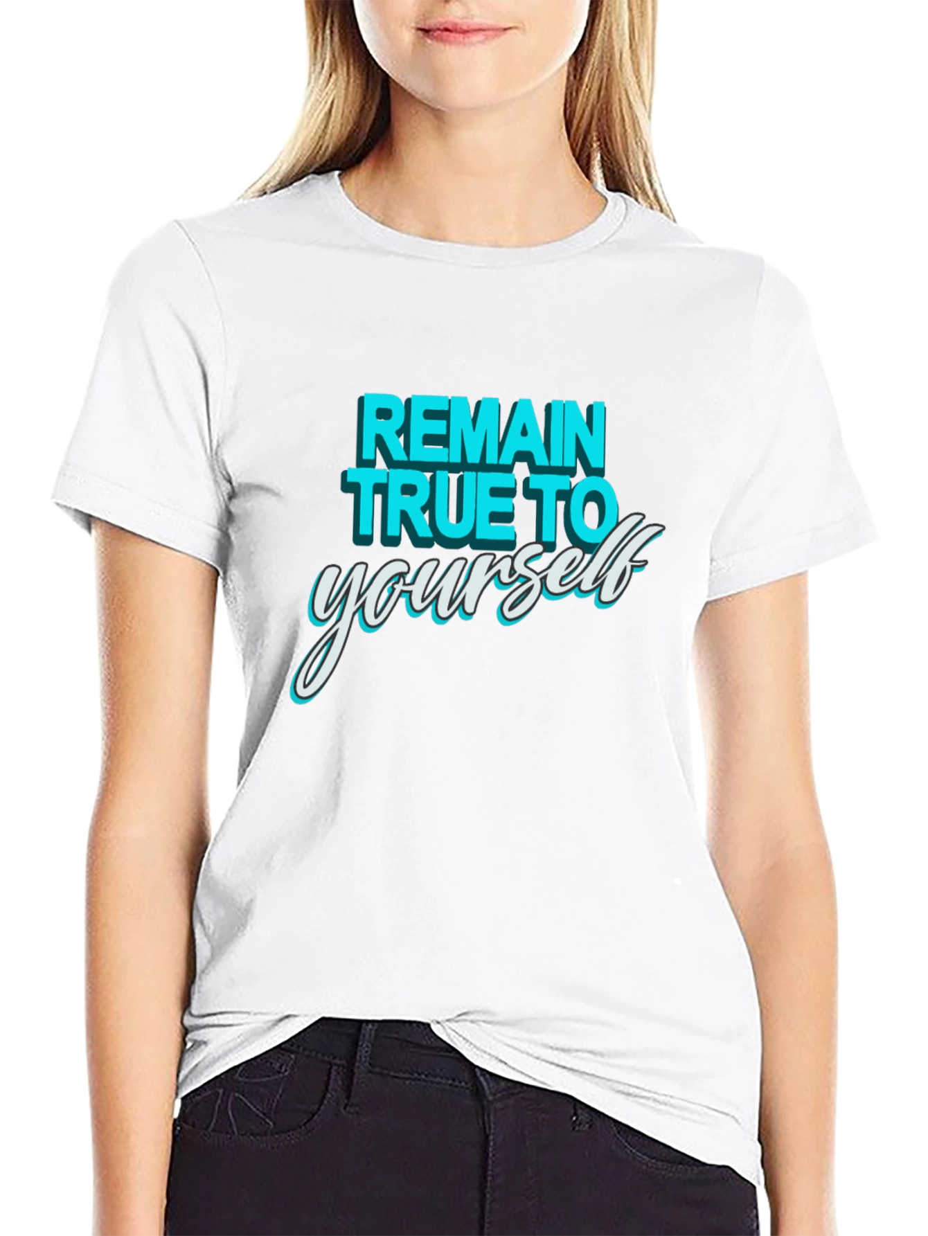 Black Remain True To Yourself Graphic T-Shirt - Black view 9