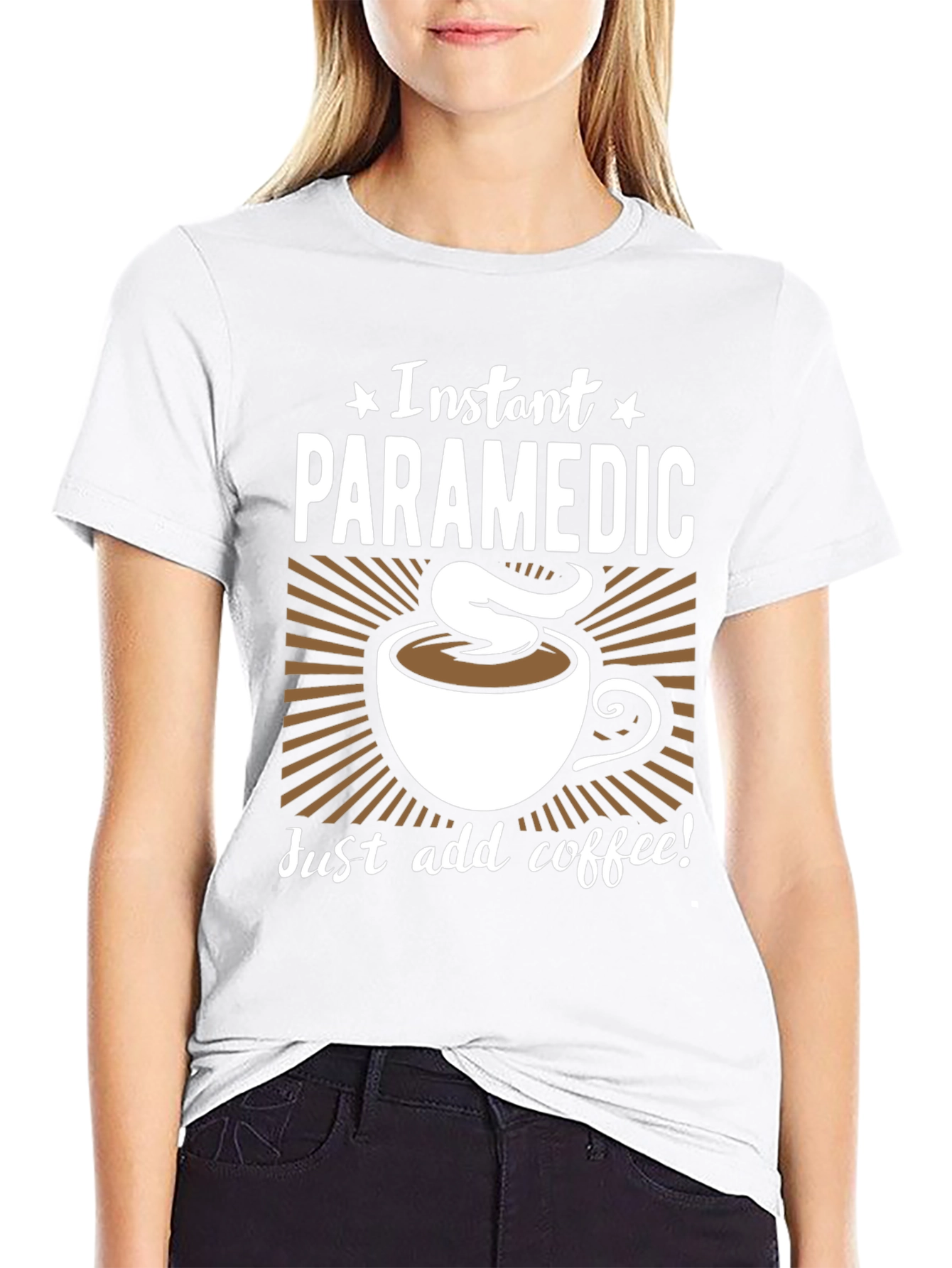 Black Instant Paramedic Coffee Graphic T-Shirt view 9