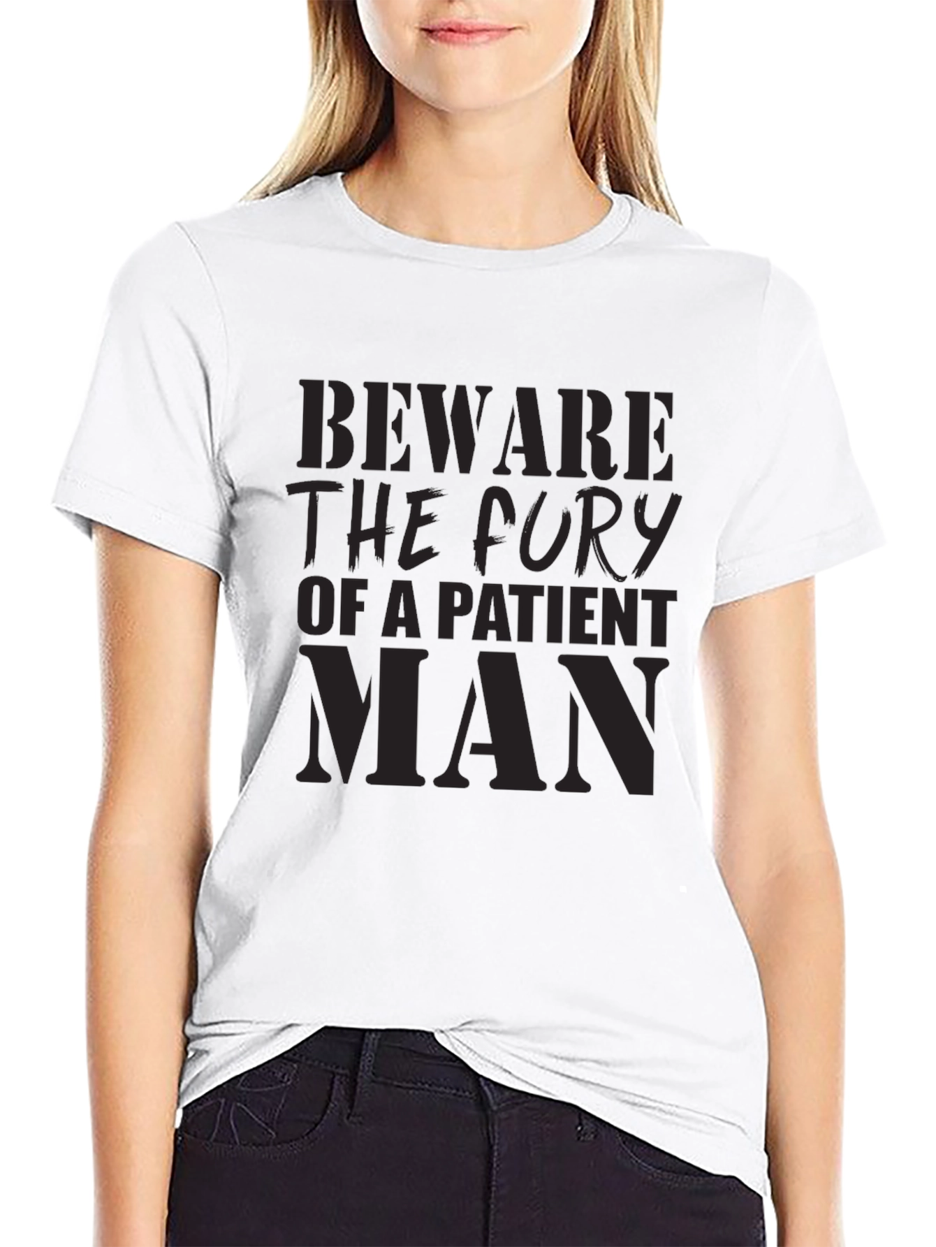 Black Beware The Fury T-Shirt - Patient Man Graphic Tee view 9