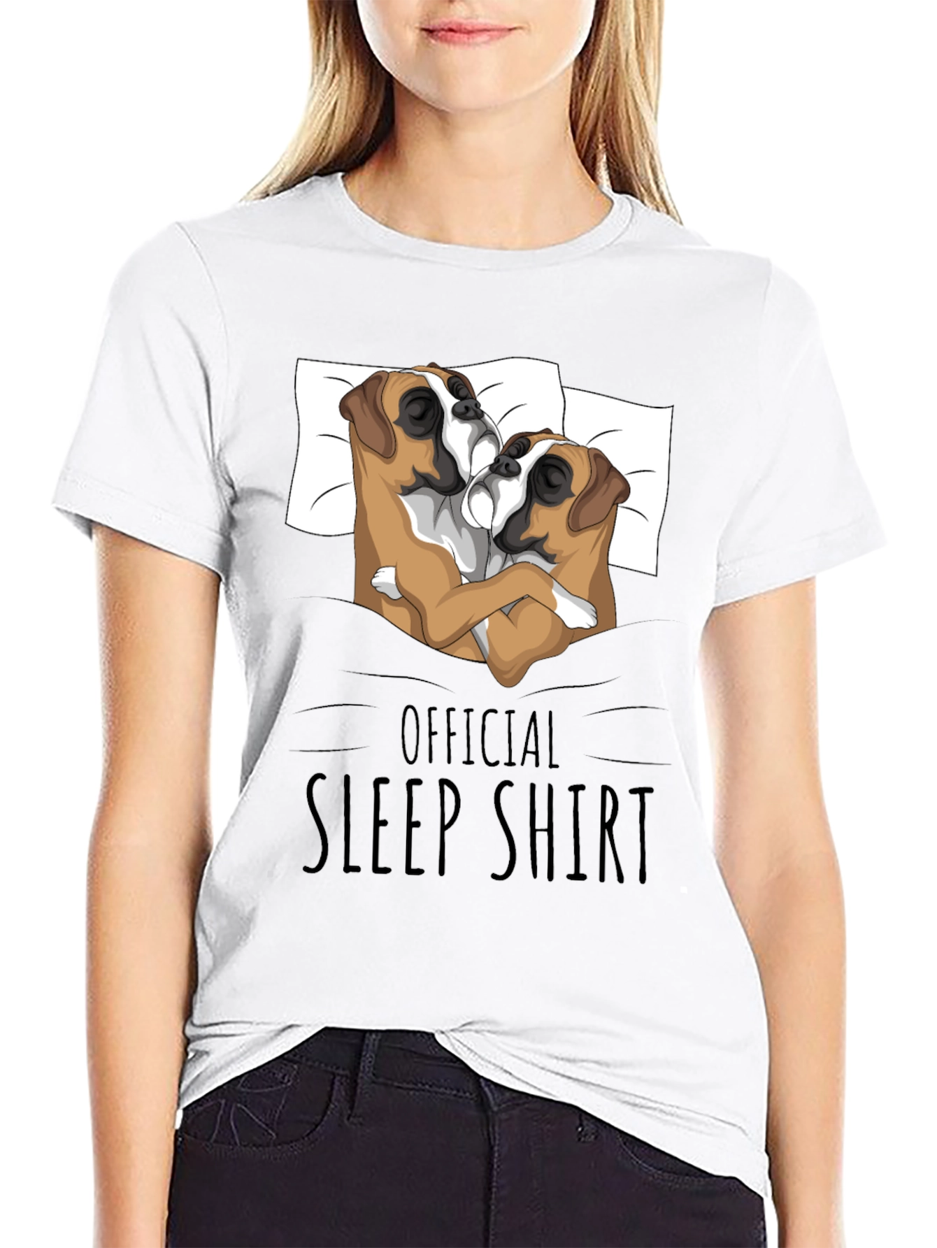 Black Official Boxer Dog Sleep Shirt view 9