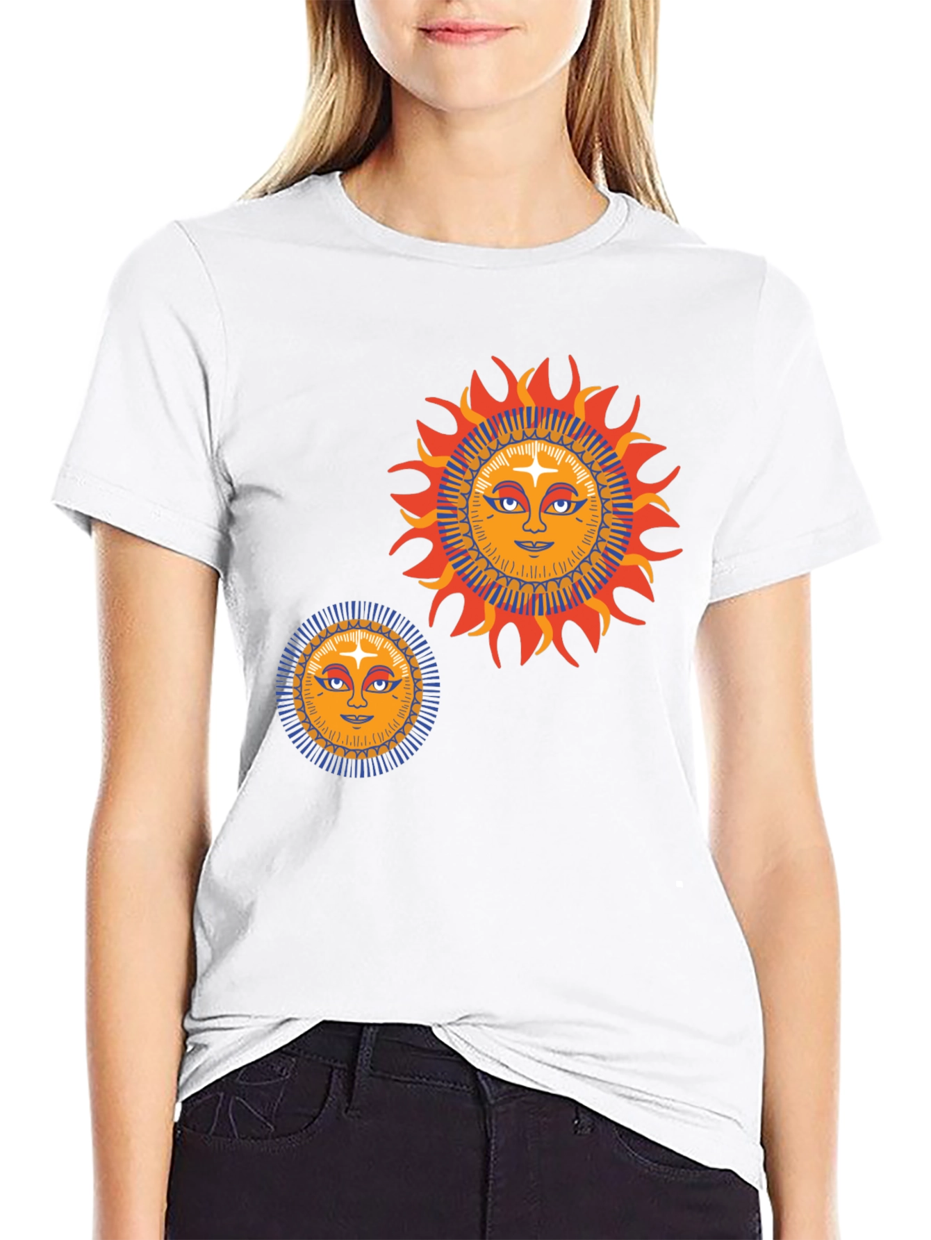 Black Sun Graphic Tee - Retro Style Black T-Shirt view 9