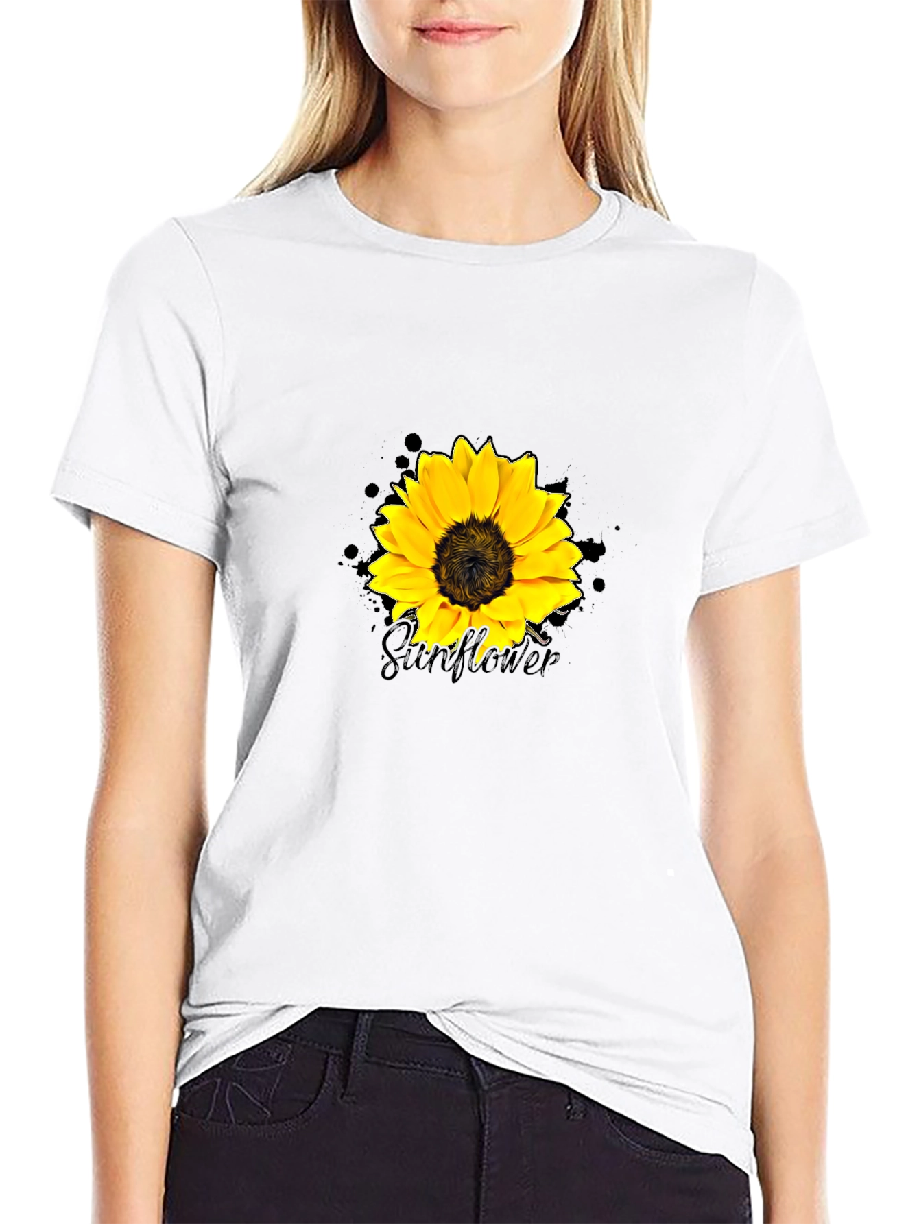 Black Sunflower Graphic Tee - Trendy Casual Wear view 9