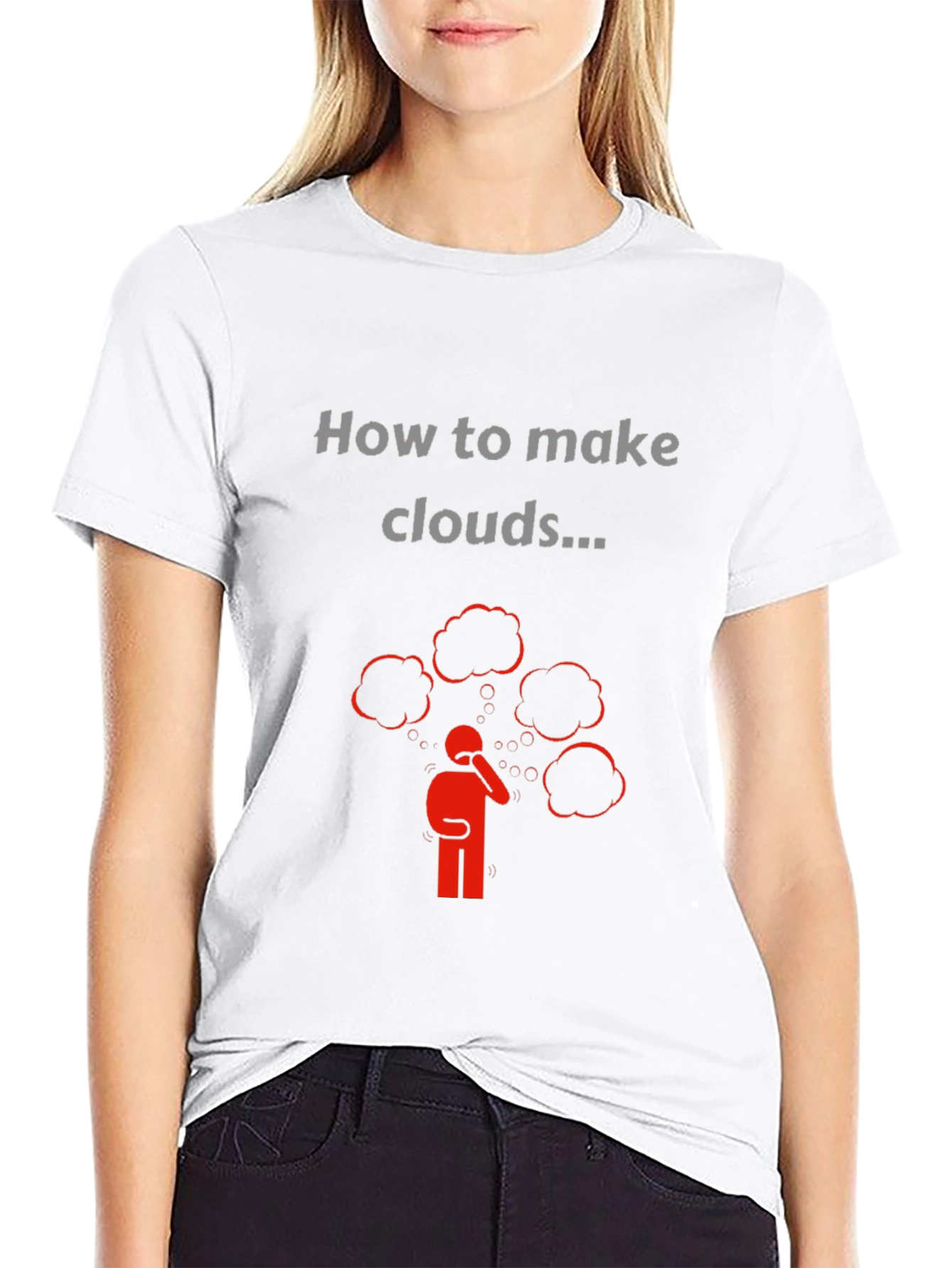 Black How to Make Clouds Graphic T-Shirt view 9