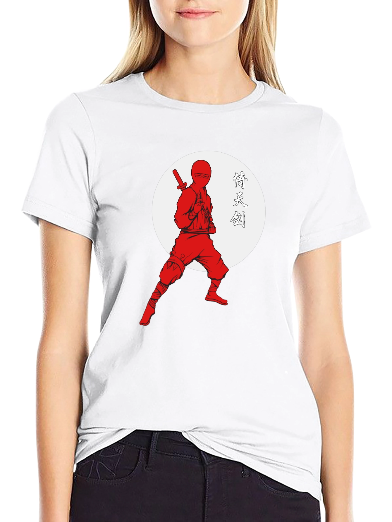 Black Ninja Warrior Graphic Tee - Black Cotton T-Shirt view 9