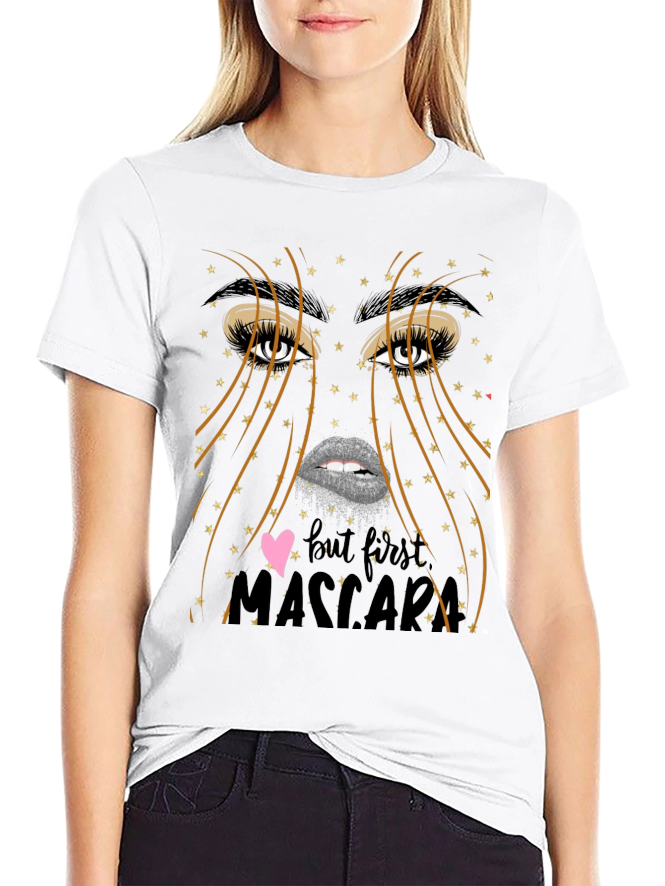 Black But First Mascara Graphic Tee - Unisex Black T-Shirt view 9