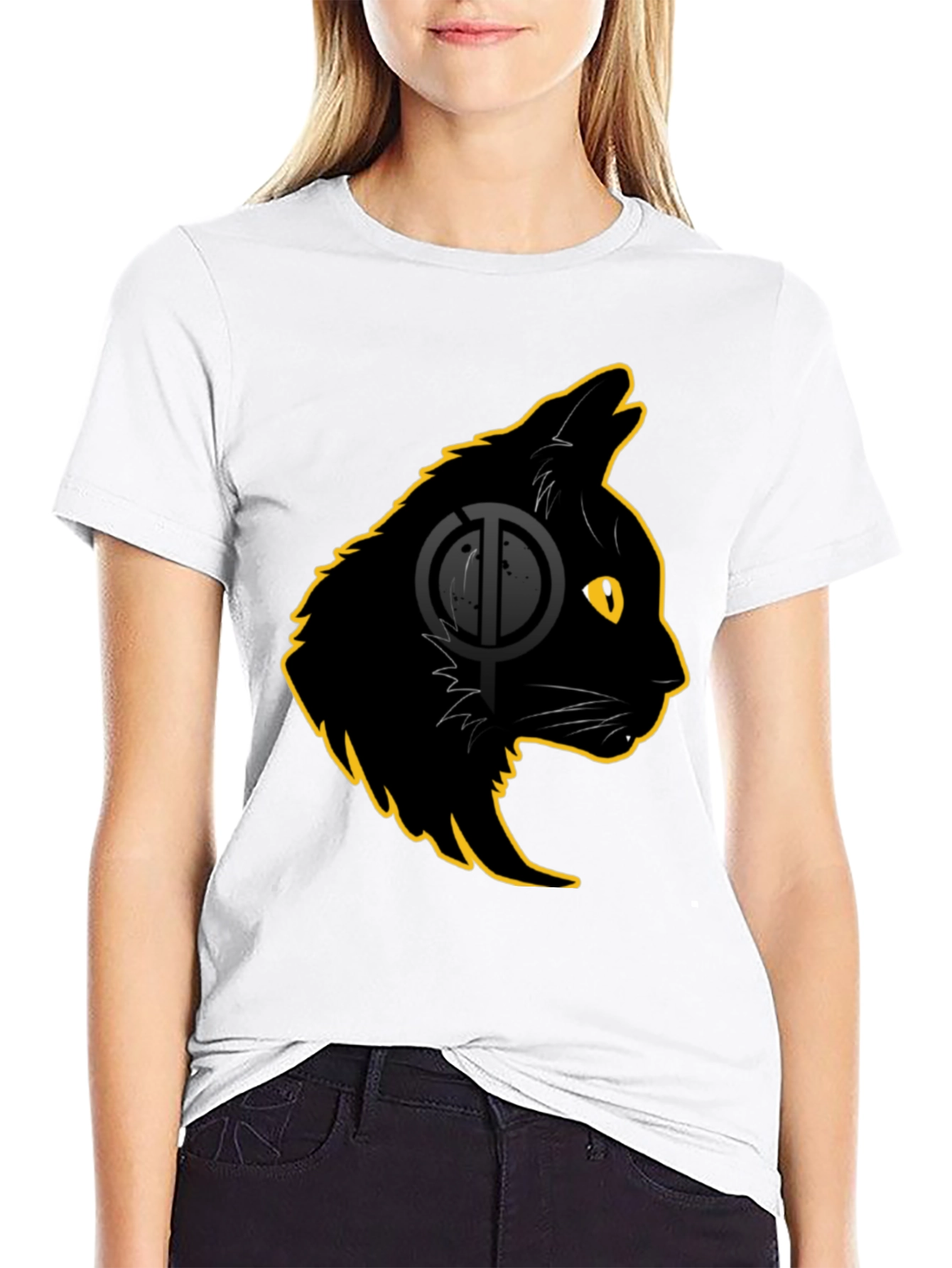 Black Black Cat Graphic T-Shirt - Stylish Cat Lover Tee view 9
