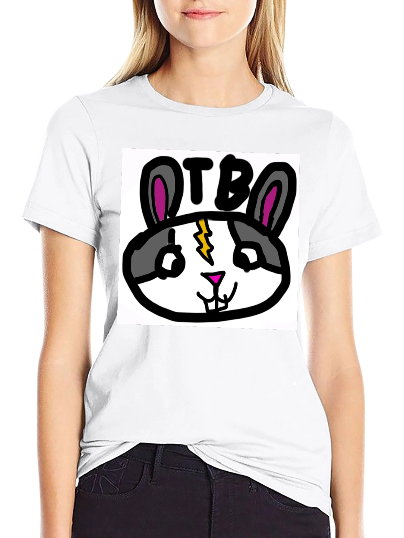 Black OTB Rabbit Graphic T-Shirt - Black view 9