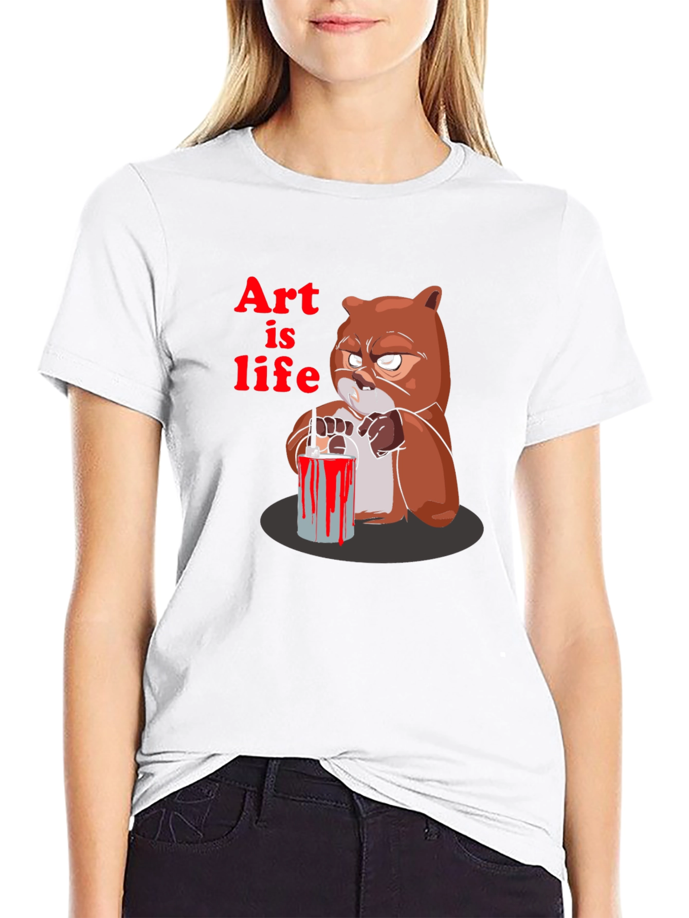 Black Art is Life Graphic Print Crew Neck T-Shirt view 9