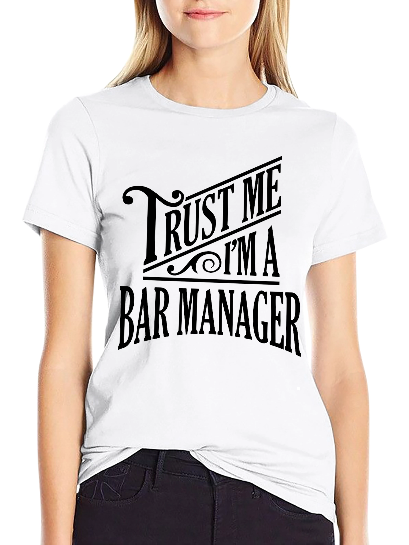 Black Trust Me I'm A Bar Manager Black T-Shirt view 9