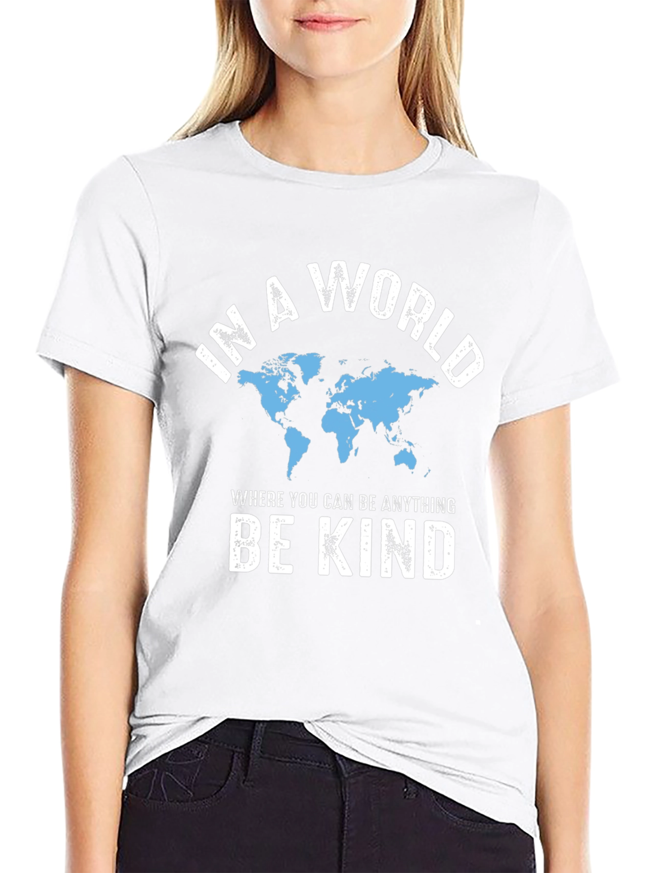 Black Kindness World Graphic T-Shirt - Be Kind view 9