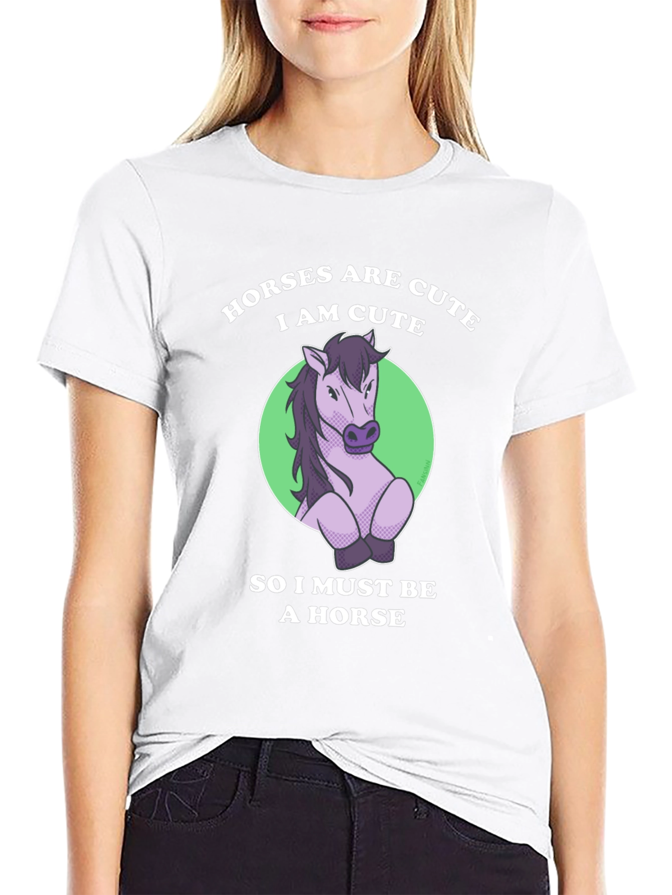 Black Cute Horse T-Shirt - Funny Animal Lover Tee view 9