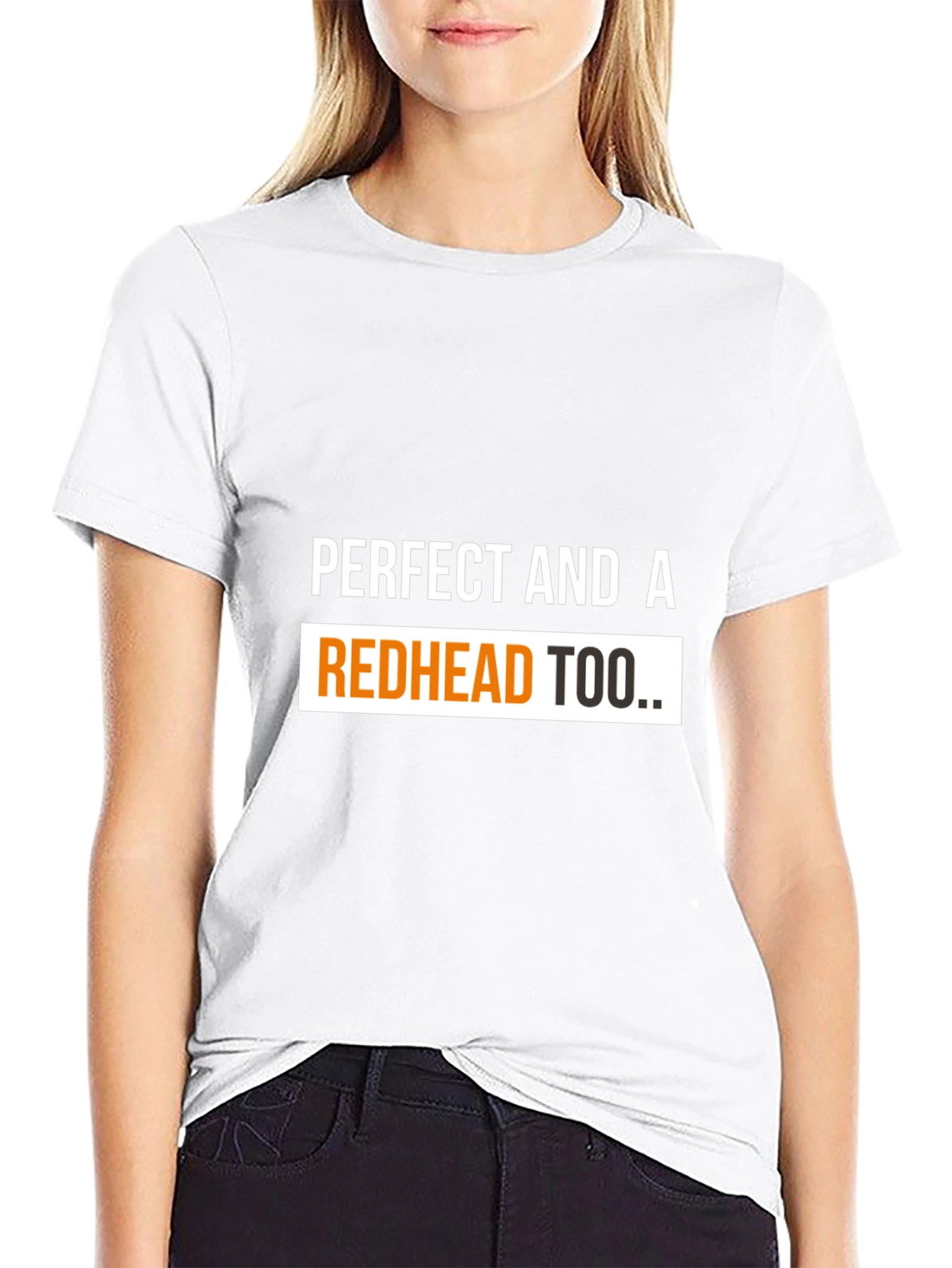 Black Perfect Redhead Tee - Bold Graphic T-Shirt view 9