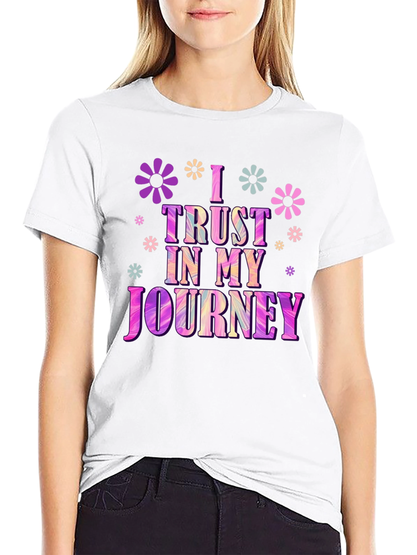 Black I Trust In My Journey Graphic Tee view 9